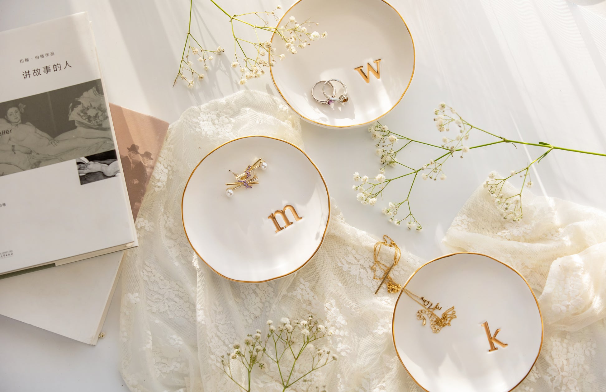White Ceramic Jewelry Tray