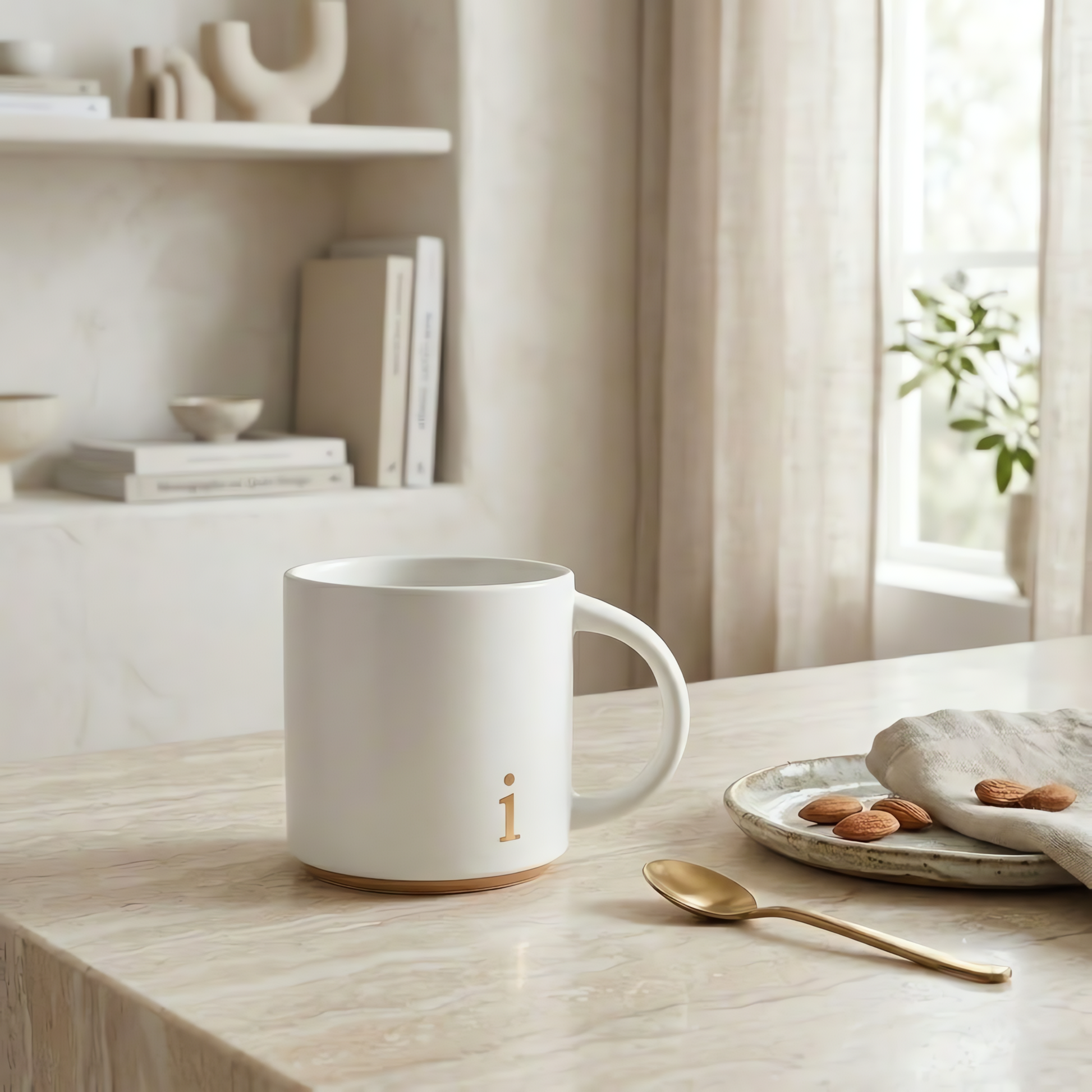 White Ceramic Monogram Mug