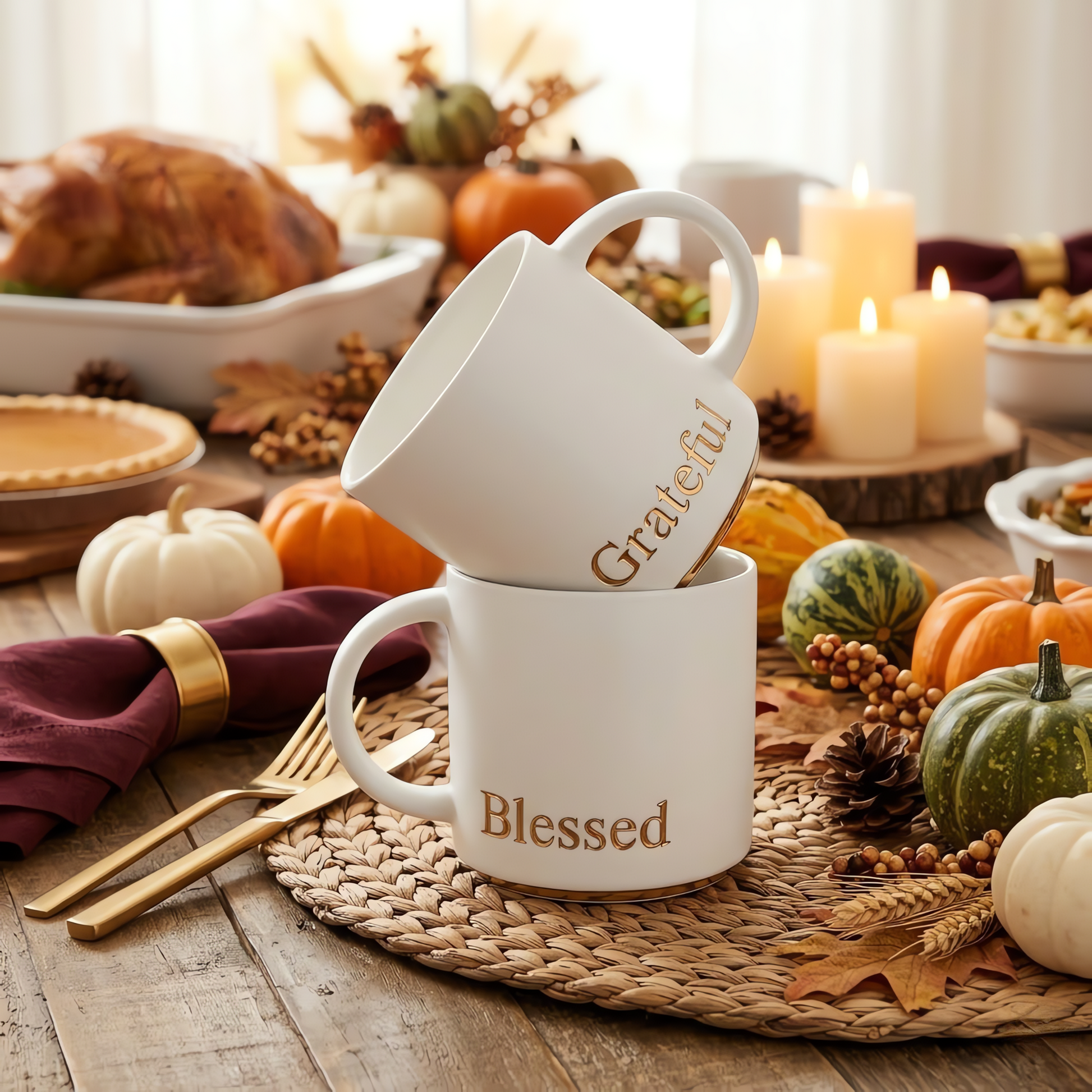 Blessed and Grateful Mug Set