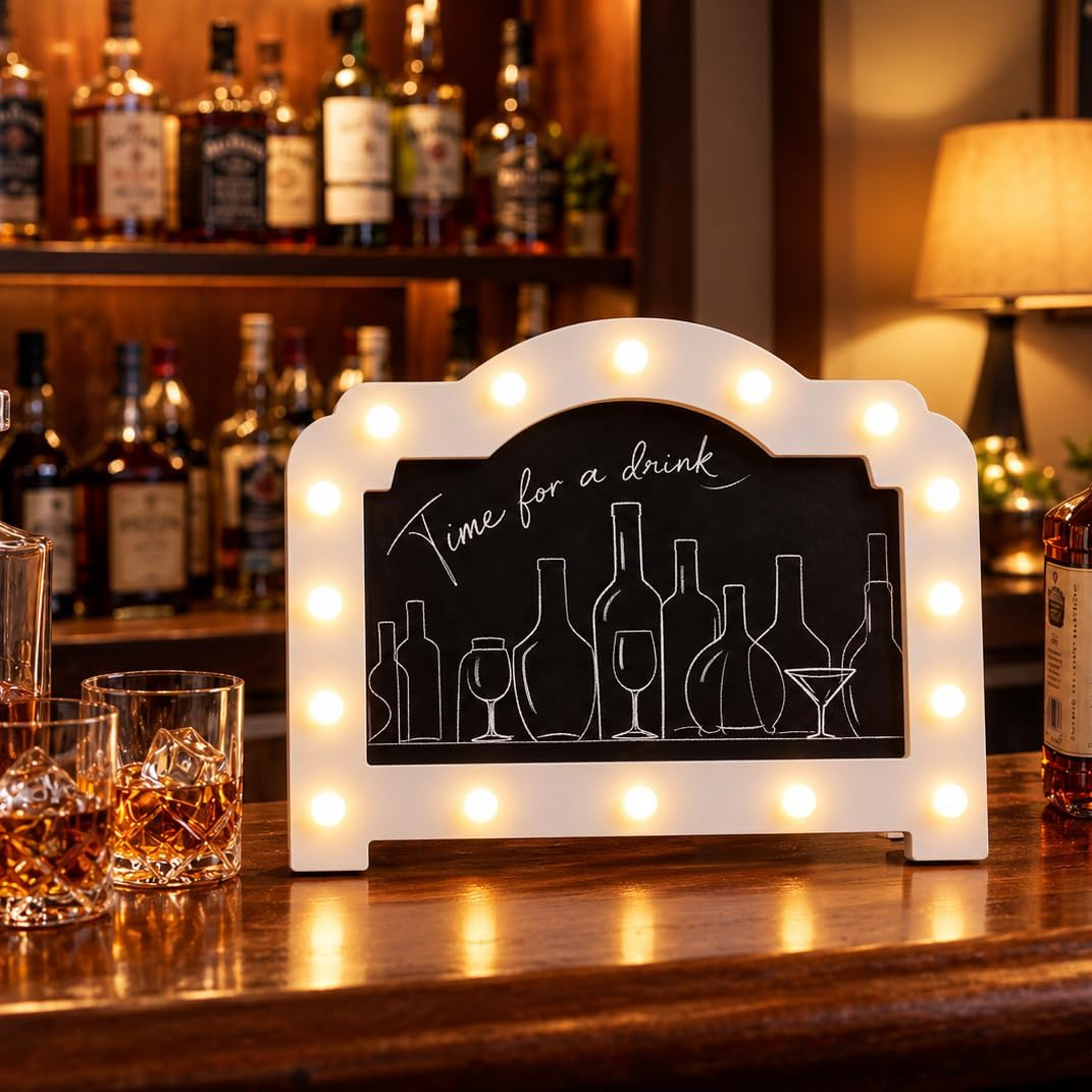 Alcohol Decor Home Bar Light Up Sign