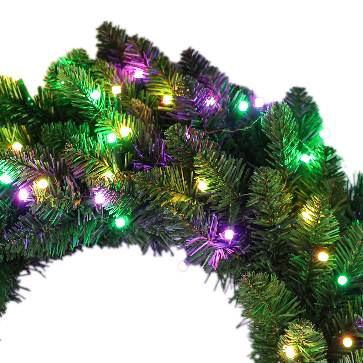 Christmas 24“ Wreath 7ft Garland Set, 58 Function RGB Light
