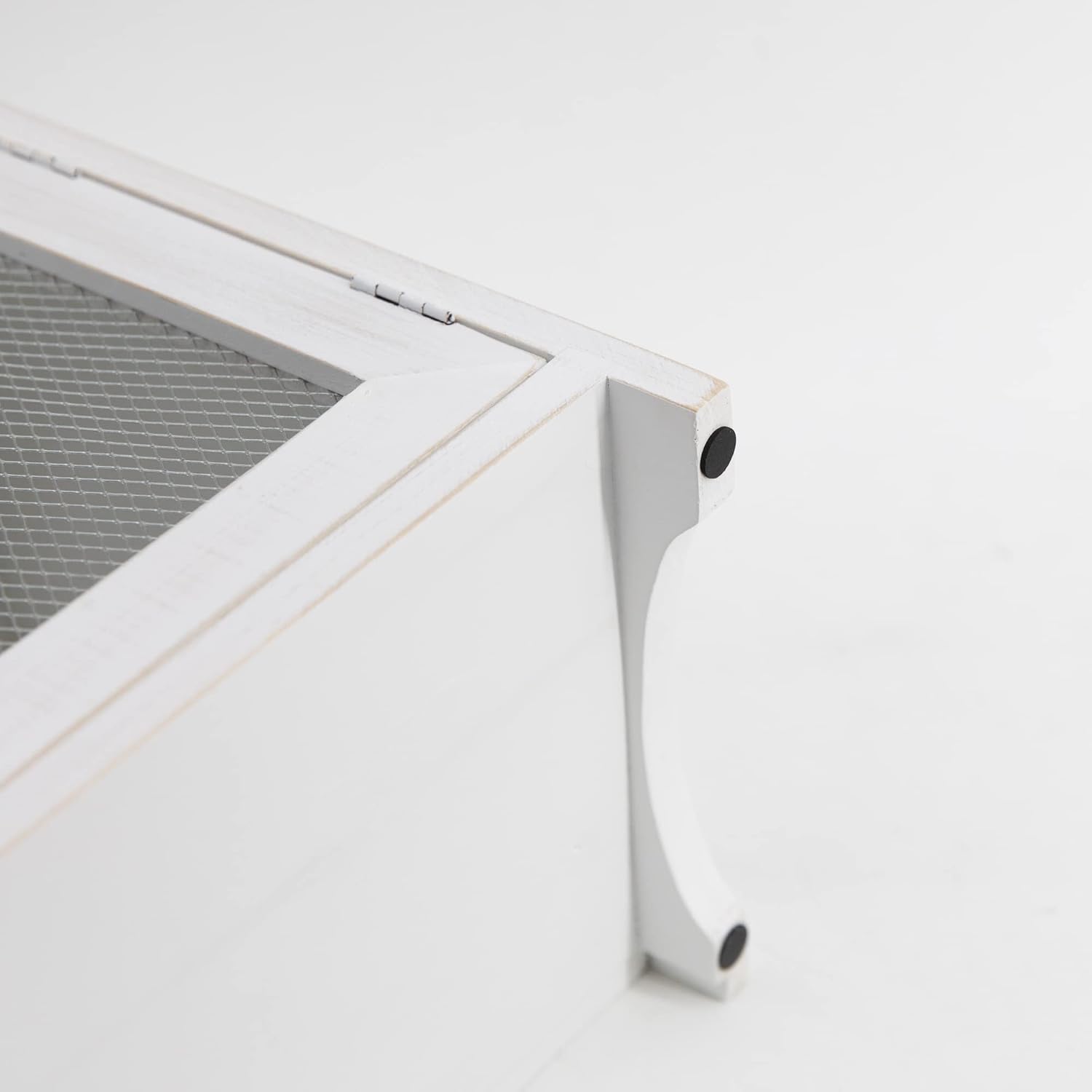 White Wire Netting Storage Cabinet