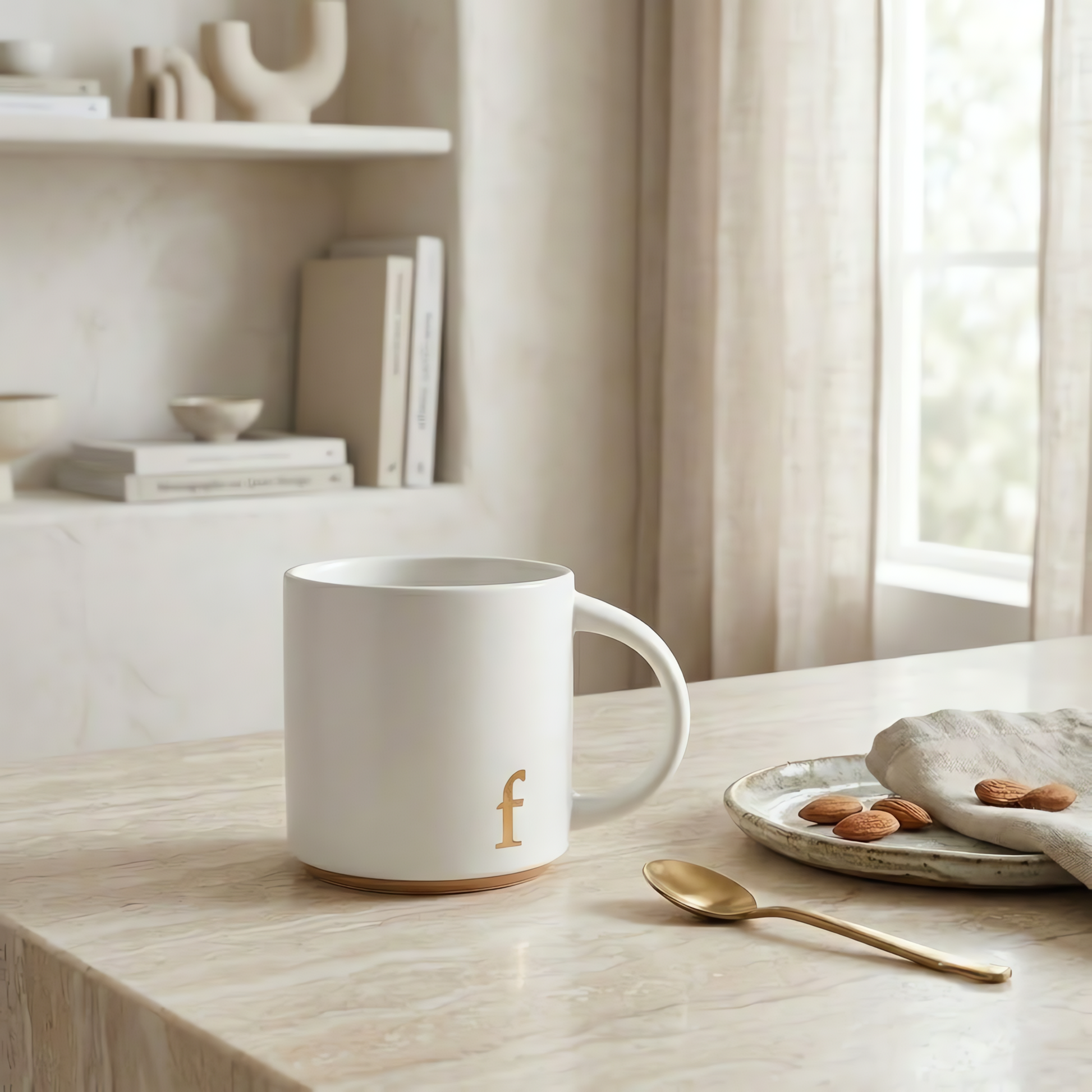 White Ceramic Monogram Mug