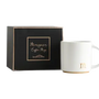White Ceramic Monogram Mug-m with a gift box