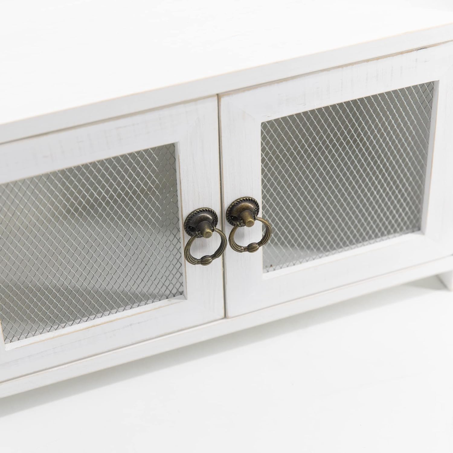 White Wire Netting Storage Cabinet