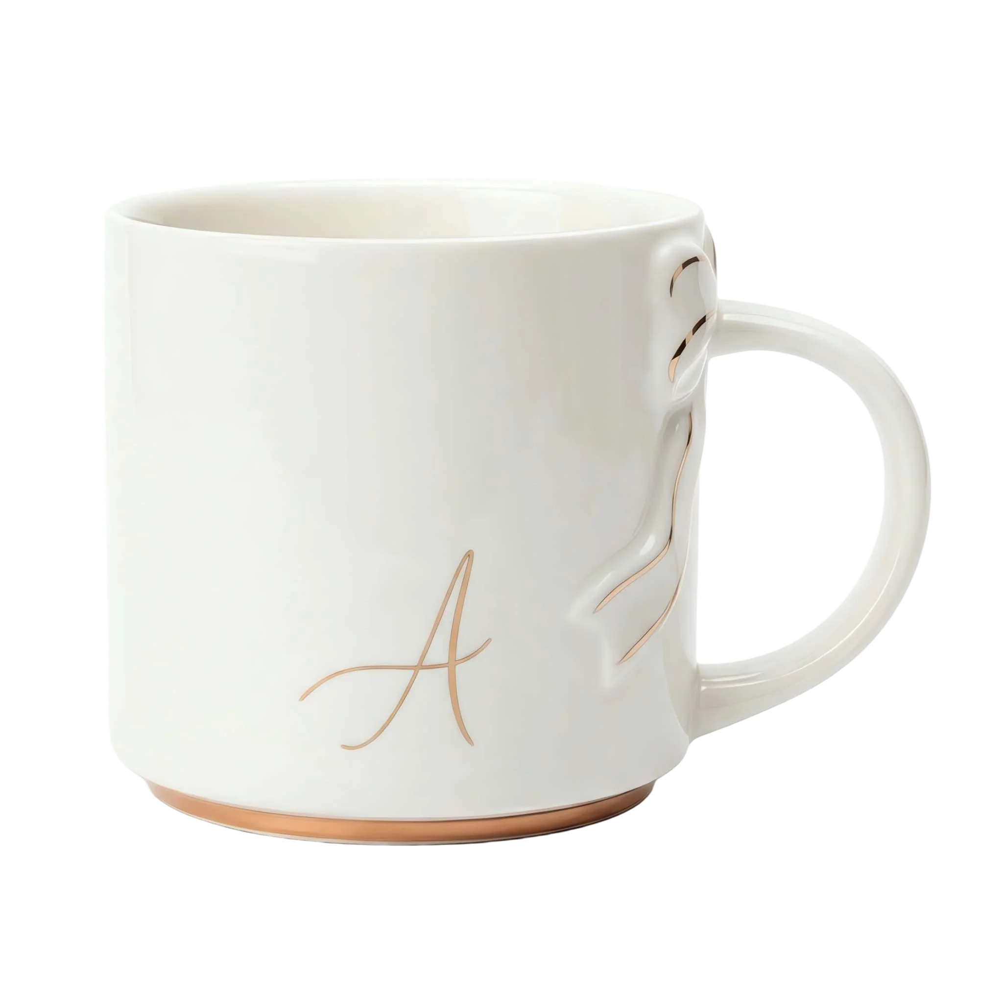 Bow Handle Initial Mug