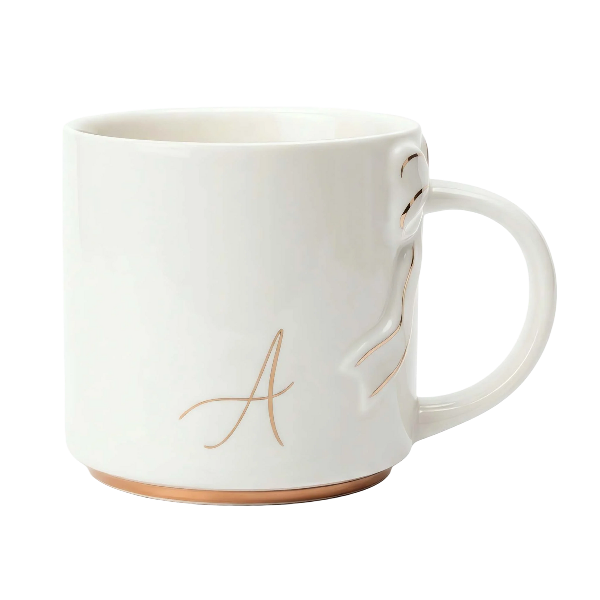 Bow Handle Initial Mug