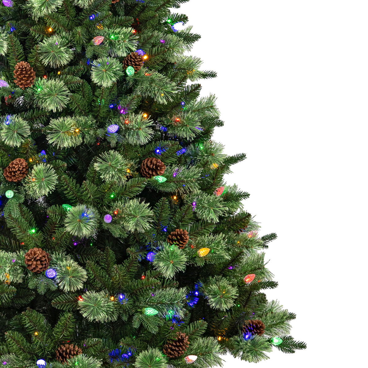 Christmas 7.5FT Pre-Lit Artificial Christmas Tree with 550 Color-Changing LED Lights, 10 Functions & PE/PVC Cashmere Tips