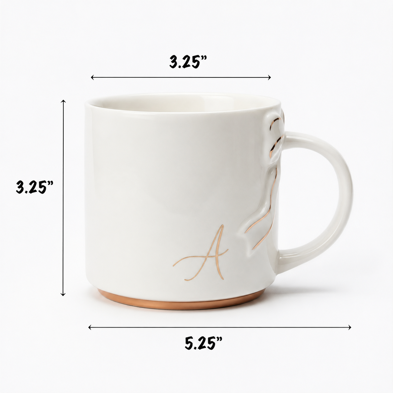 Bow Handle Monogram Mug