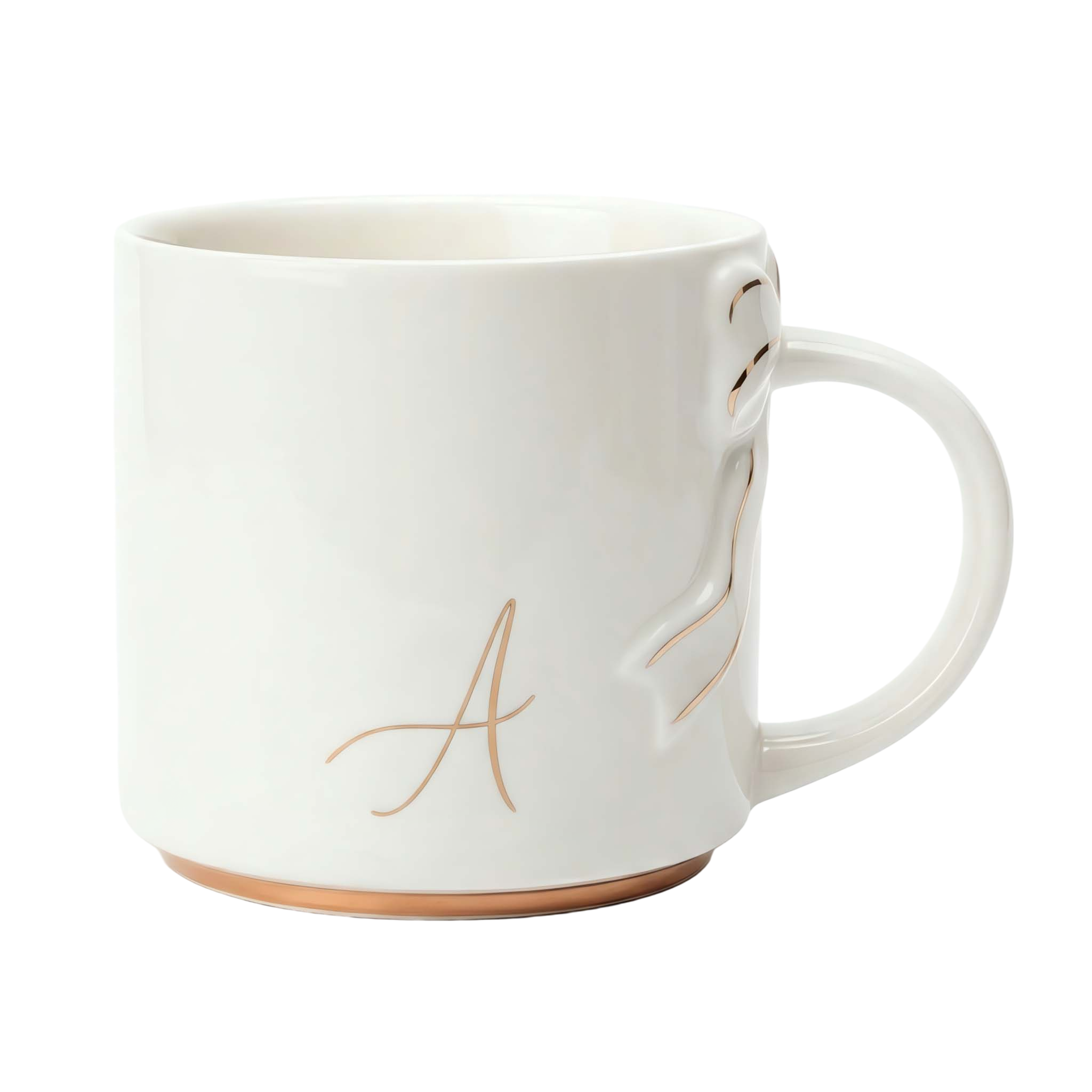 Bow Handle Monogram Mug