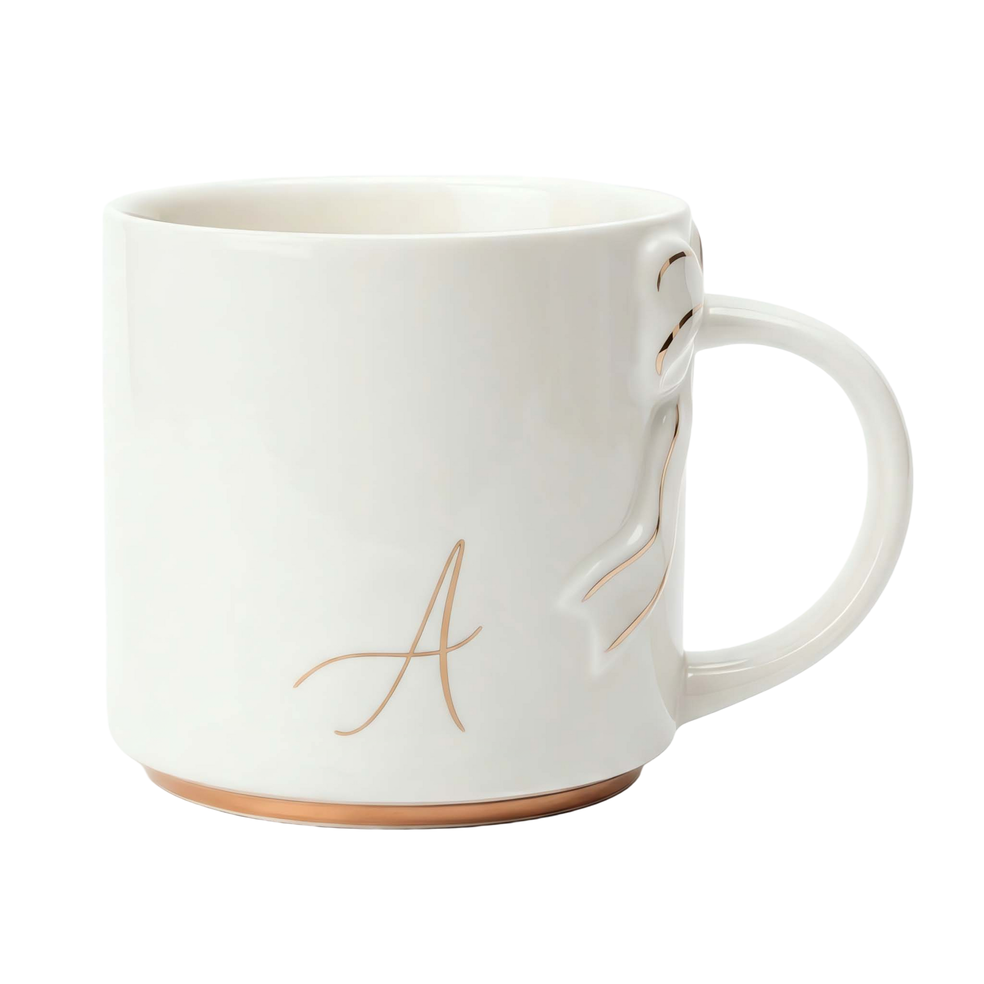 Bow Handle Monogram Mug