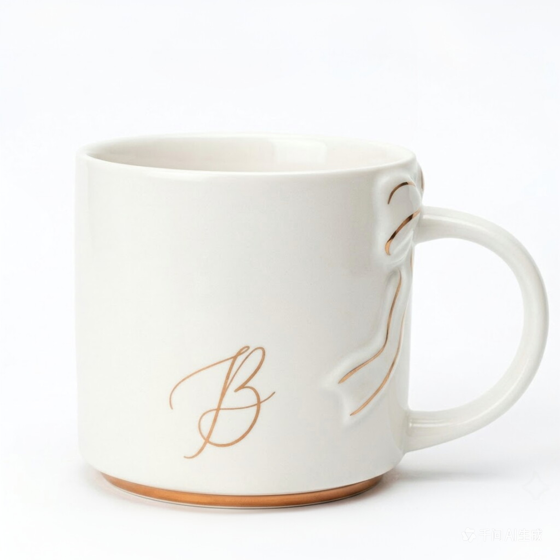 Bow Handle Monogram Mug