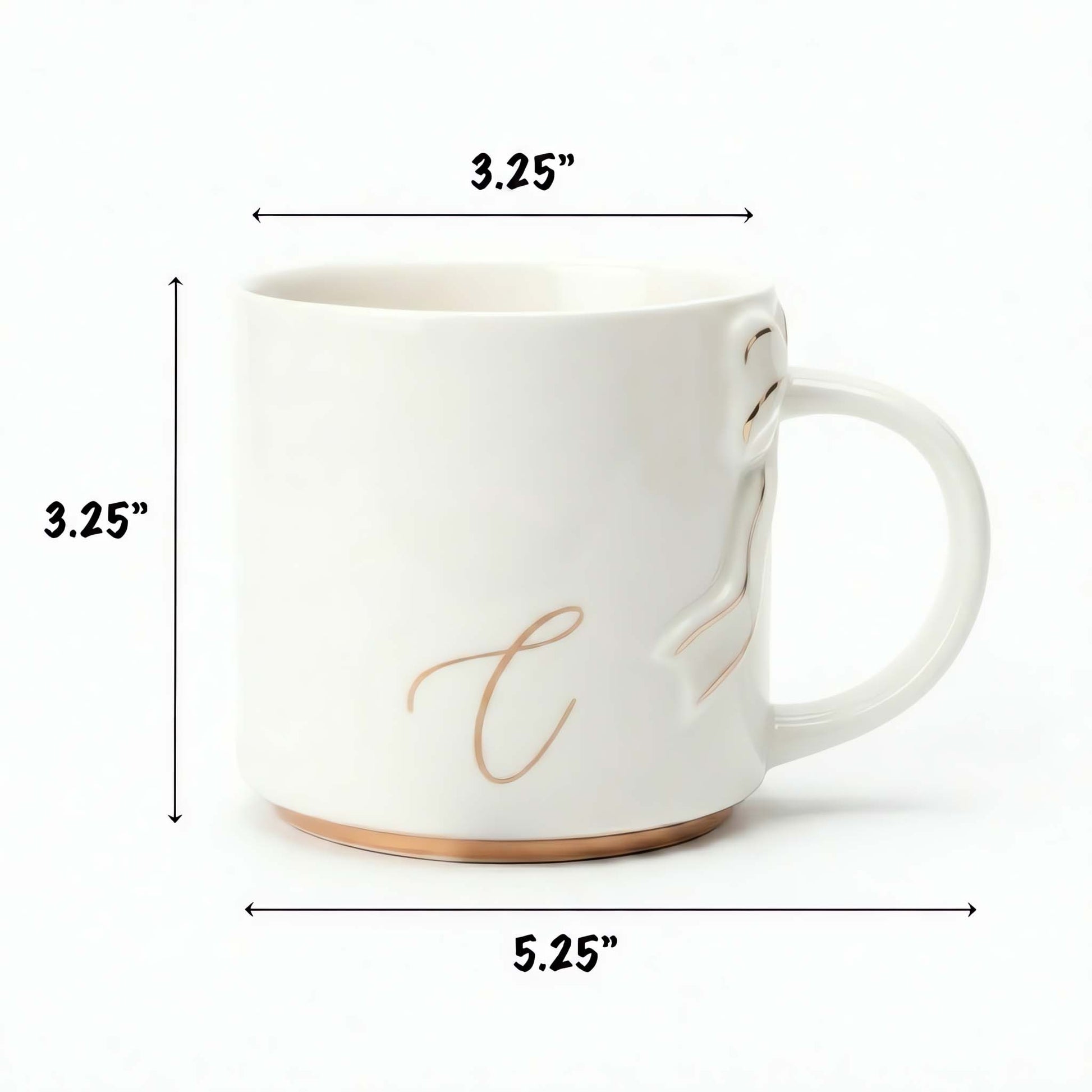 Bow Handle Monogram Mug