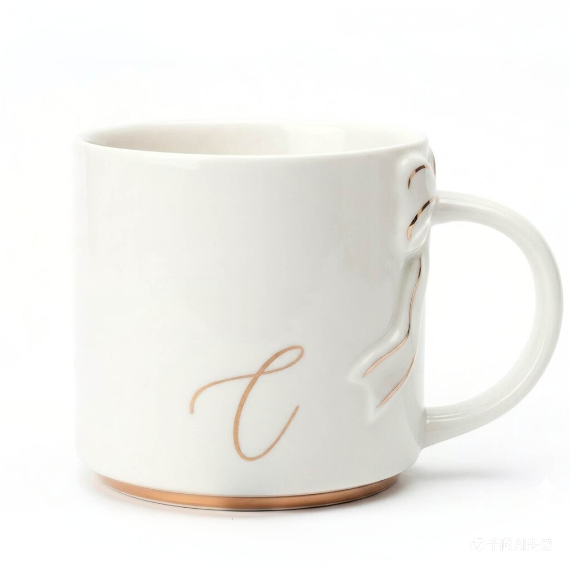 Bow Handle Monogram Mug