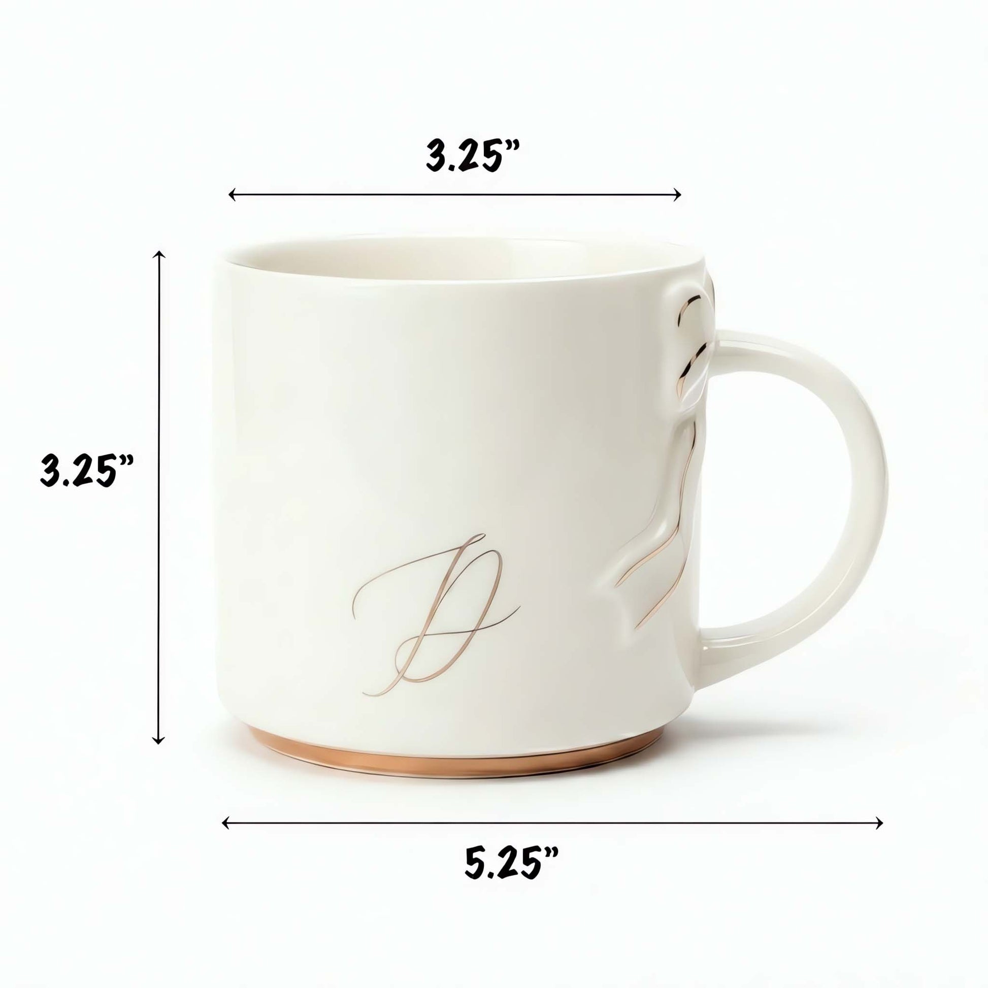 Bow Handle Monogram Mug