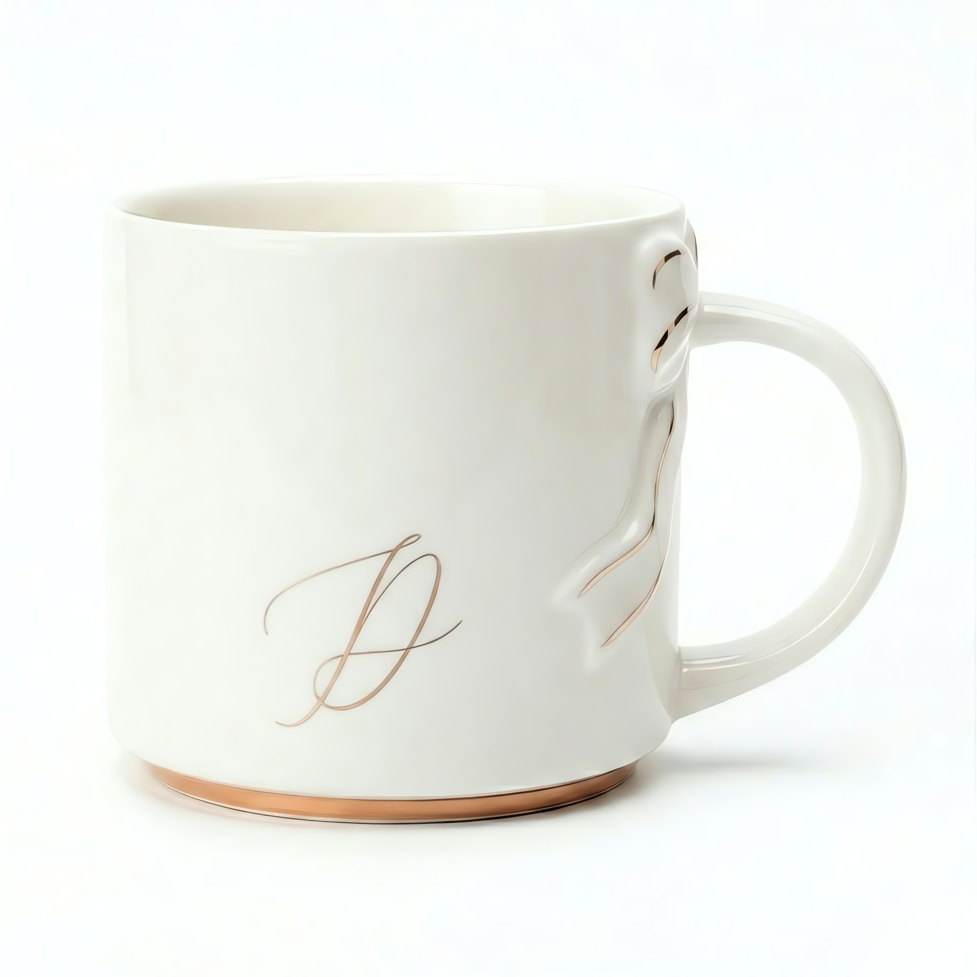 Bow Handle Monogram Mug