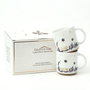 Elegant Collective Home 'Mom and Dad' ceramic mug gift set with gold festive accents, premium holiday packaging, perfect sophisticated gift for parents.