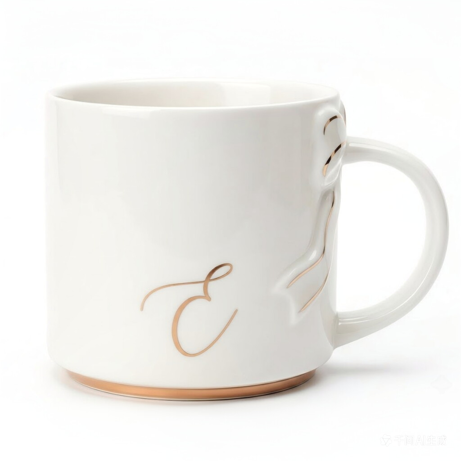 Bow Handle Monogram Mug