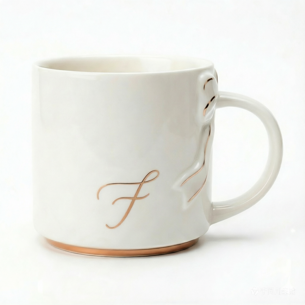 Bow Handle Monogram Mug