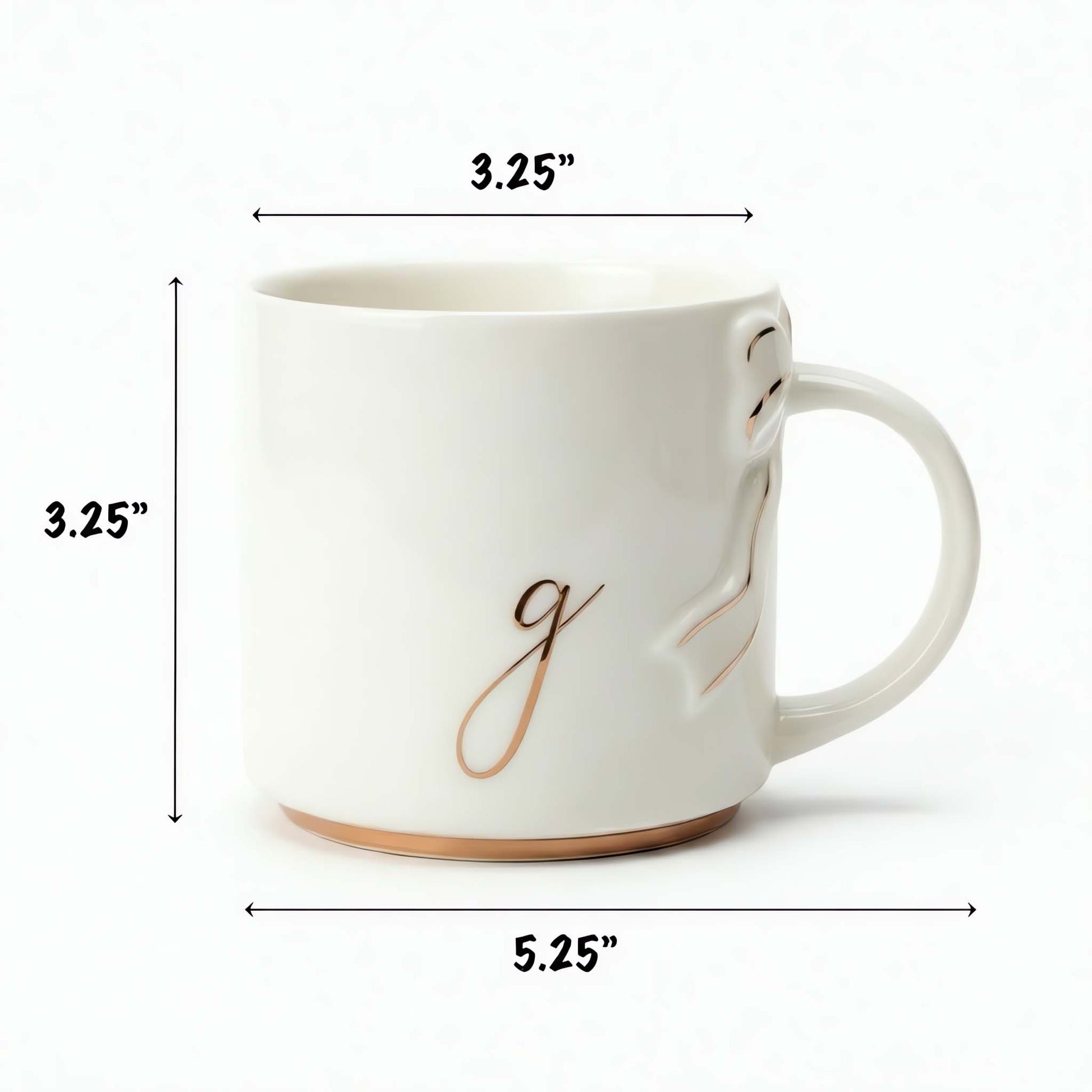 Bow Handle Monogram Mug