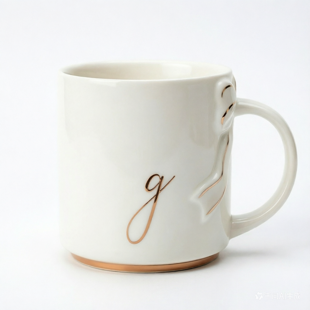 Bow Handle Monogram Mug