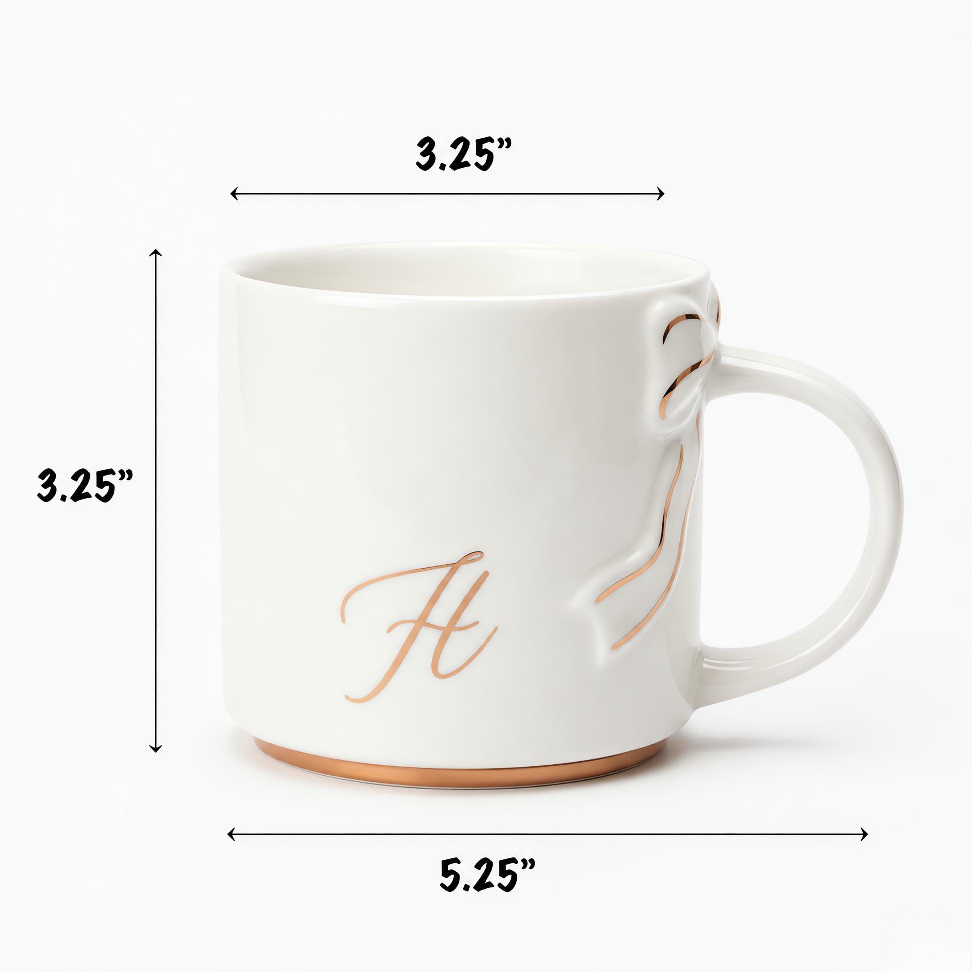 Bow Handle Monogram Mug