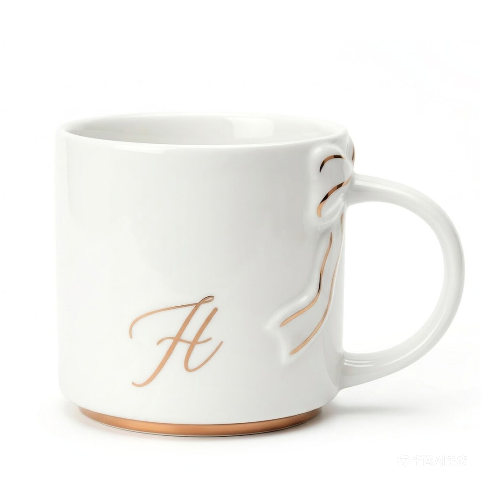 Bow Handle Monogram Mug