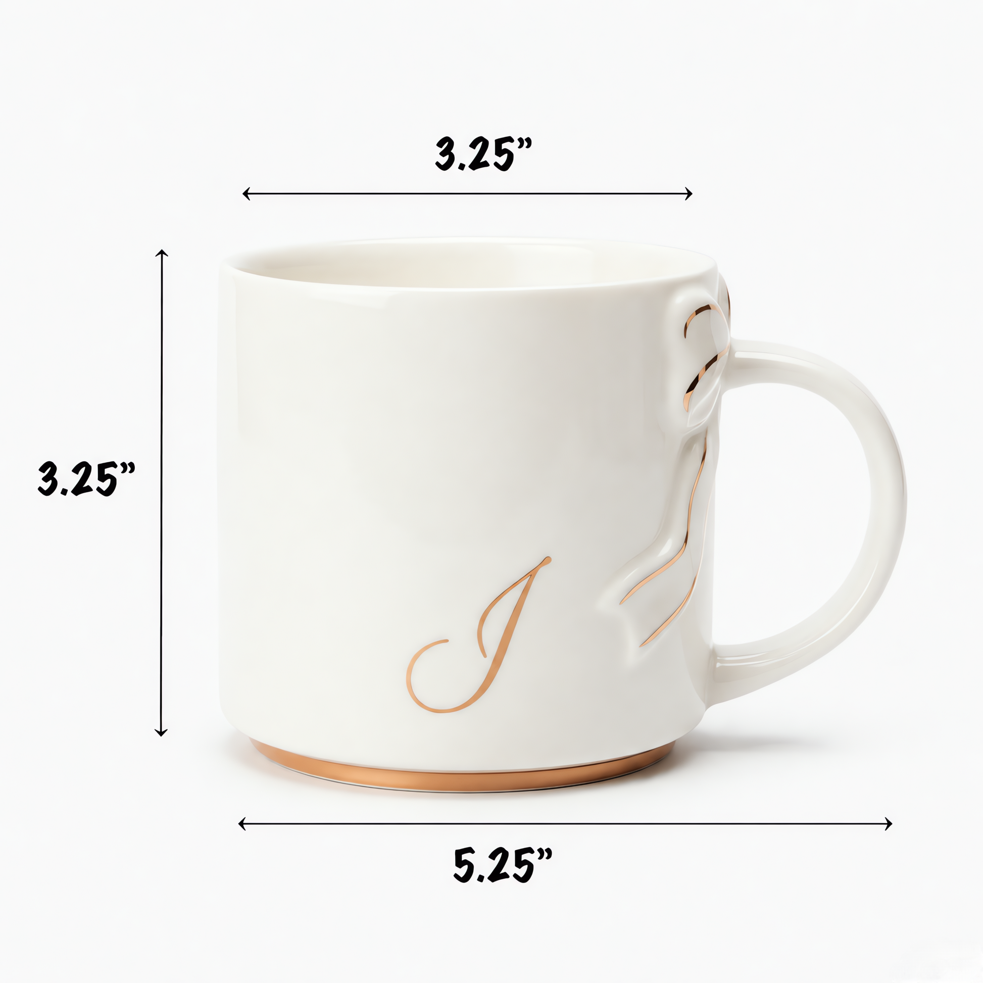 Bow Handle Monogram Mug