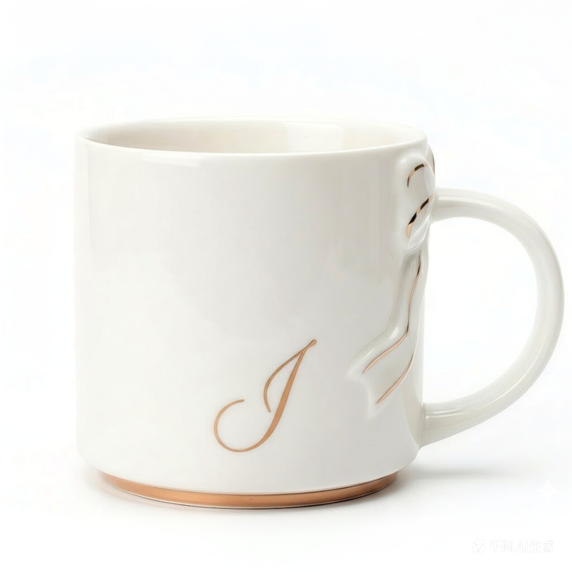 Bow Handle Monogram Mug