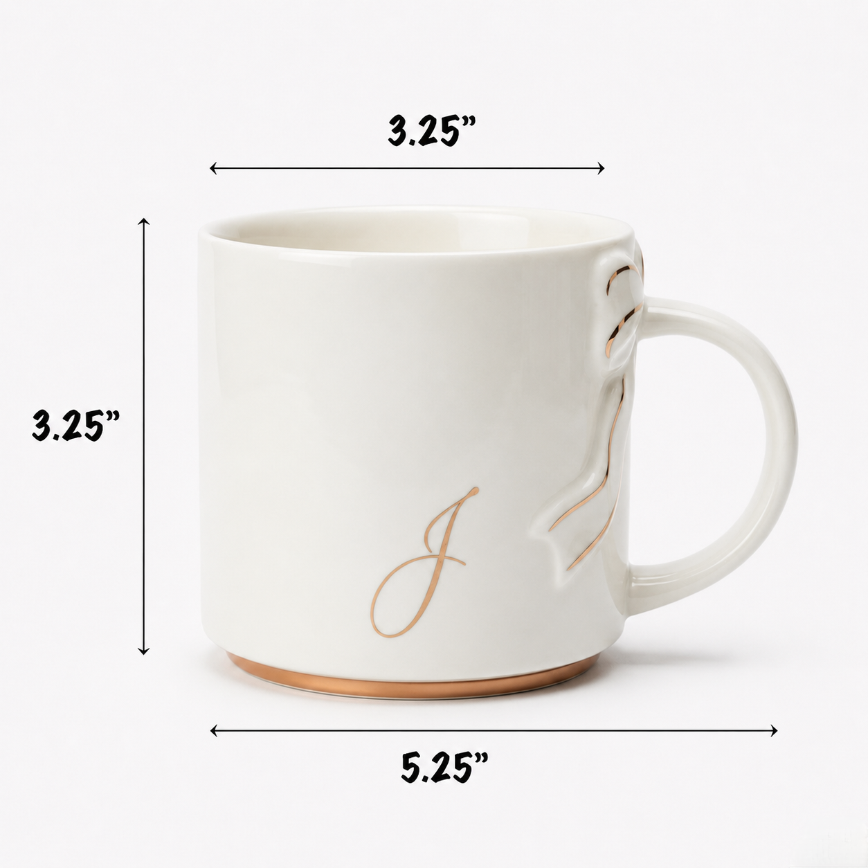 Bow Handle Monogram Mug