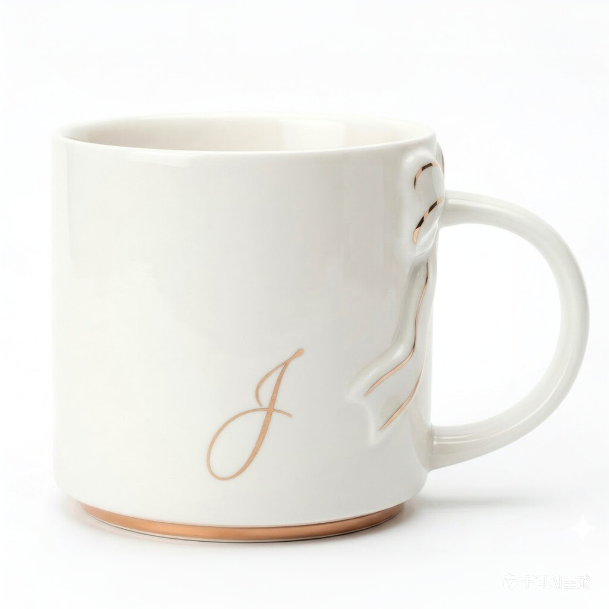 Bow Handle Monogram Mug