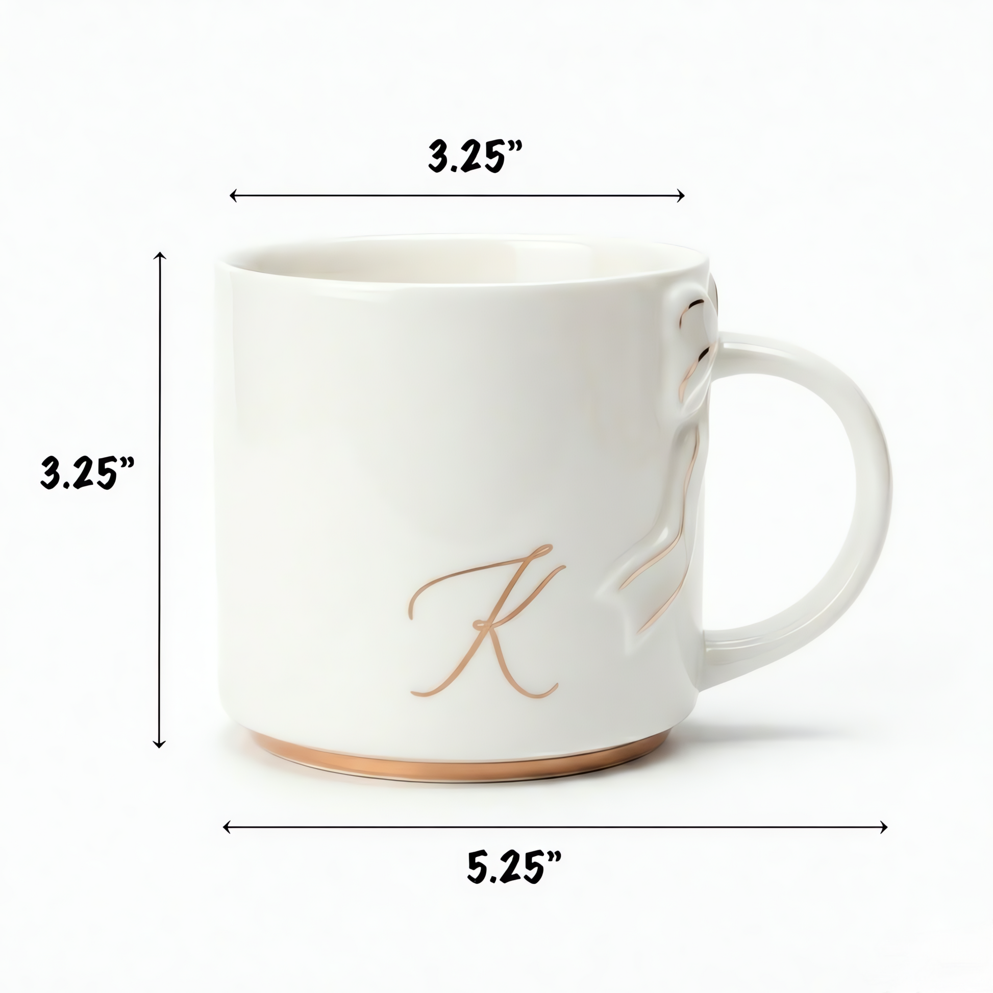 Bow Handle Monogram Mug