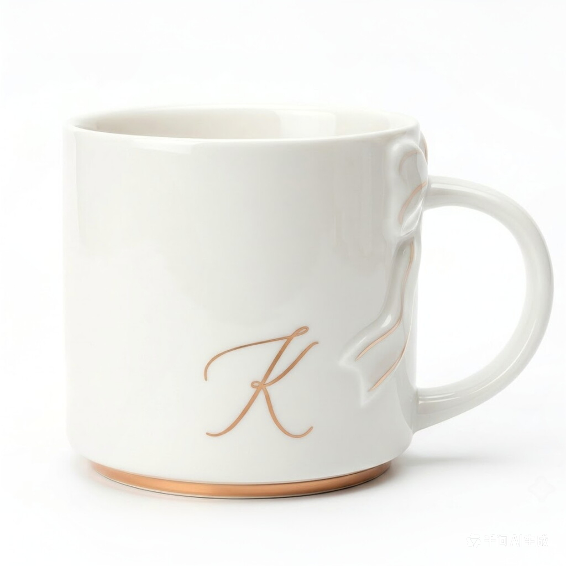 Bow Handle Monogram Mug