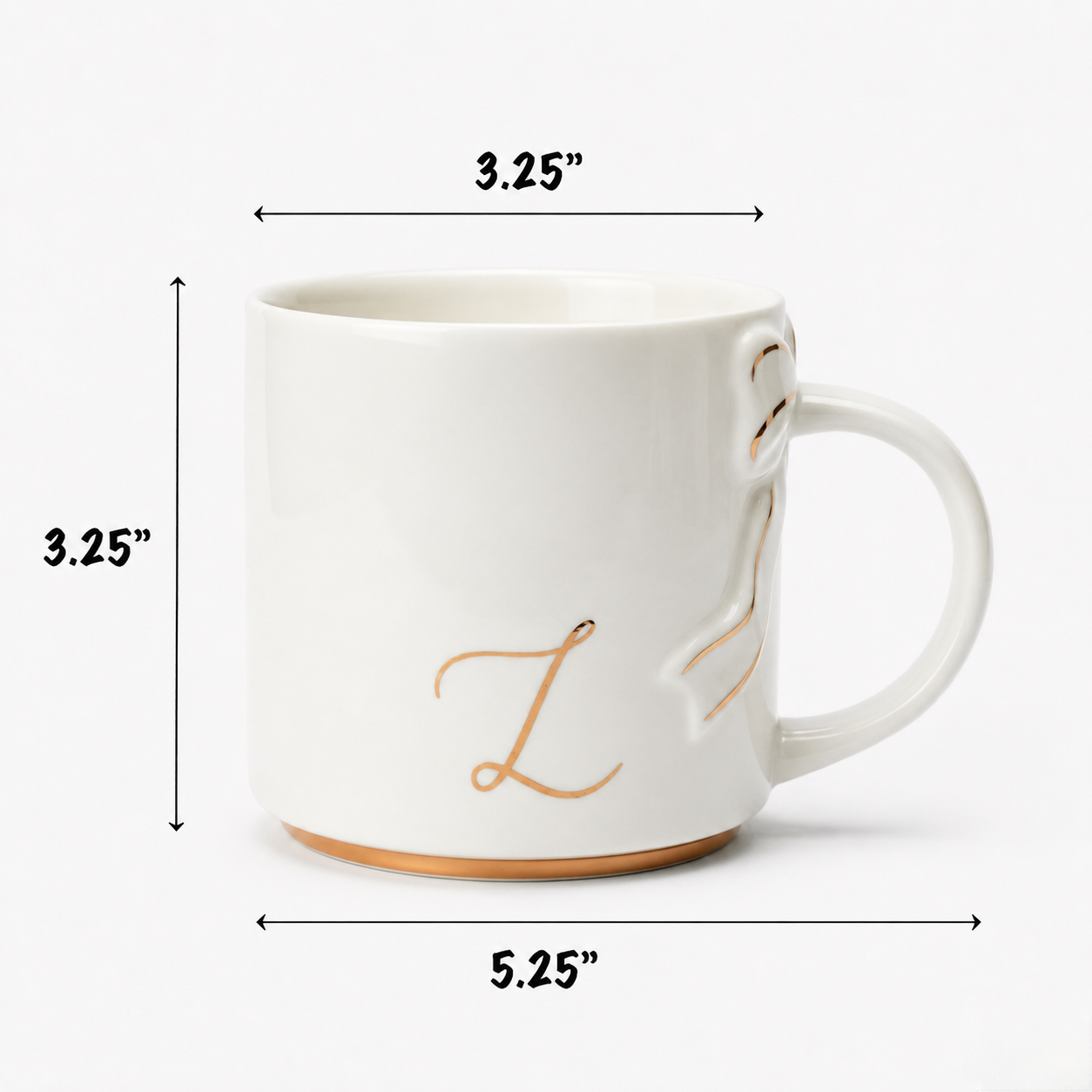 Bow Handle Monogram Mug