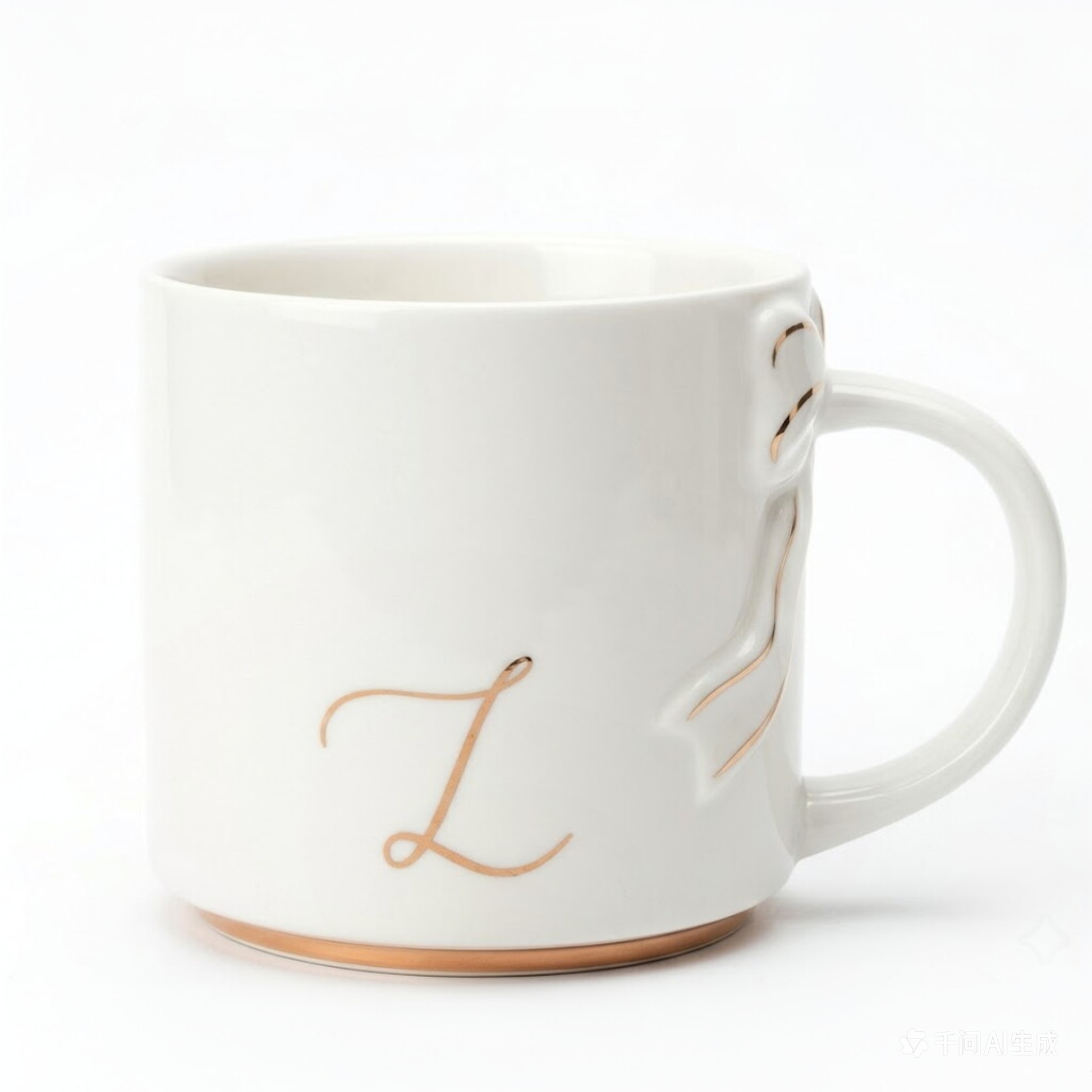 Bow Handle Monogram Mug