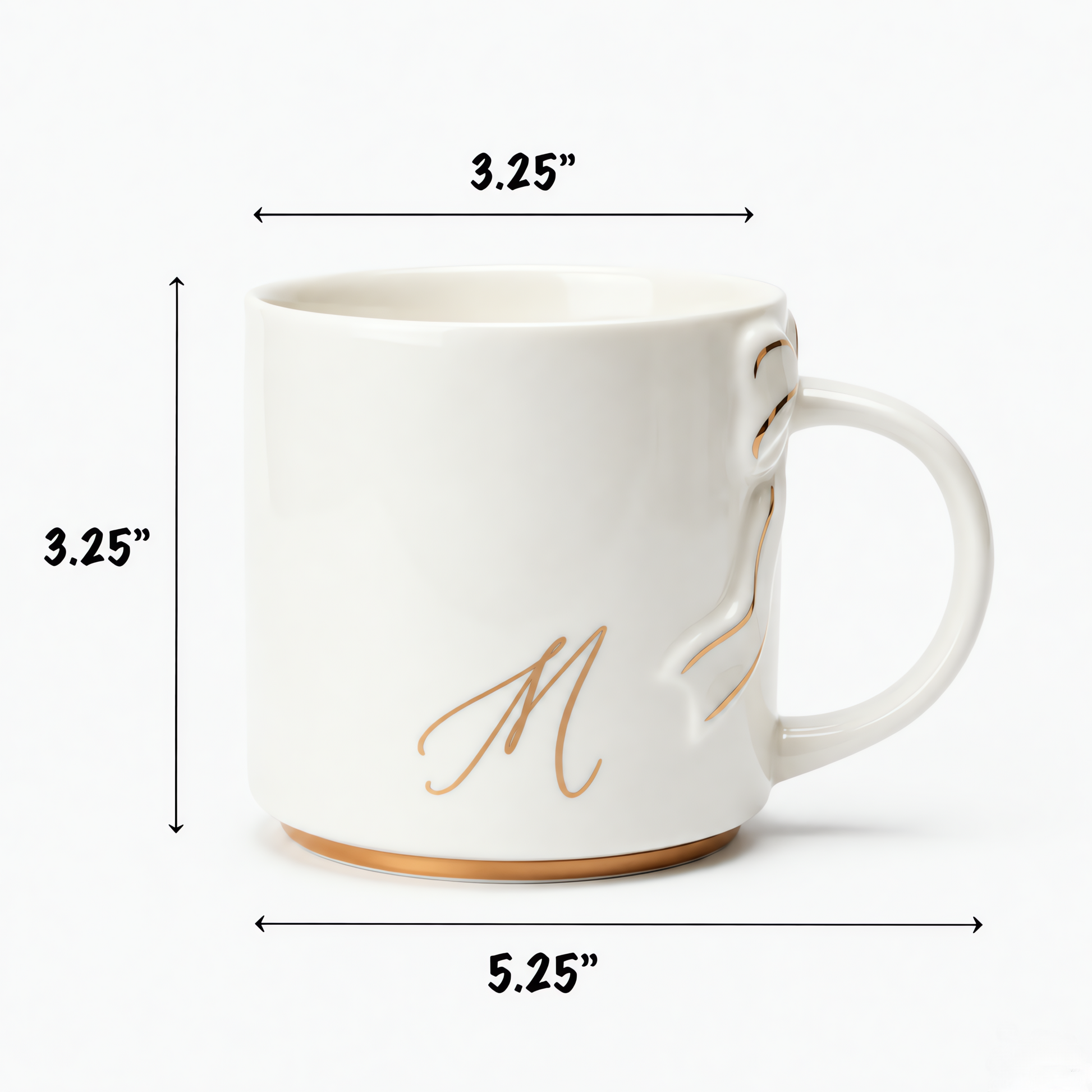 Bow Handle Monogram Mug