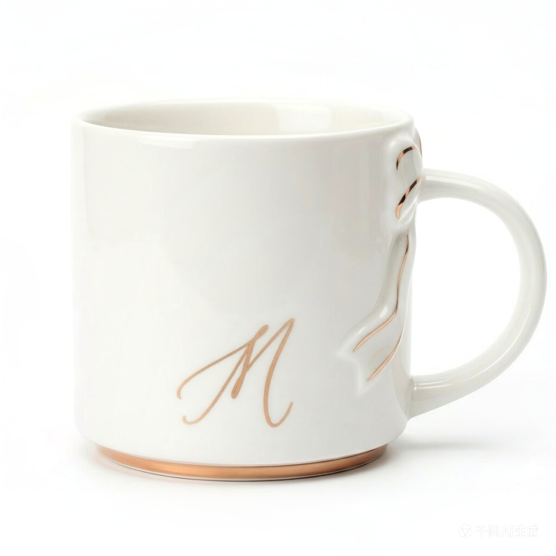 Bow Handle Monogram Mug
