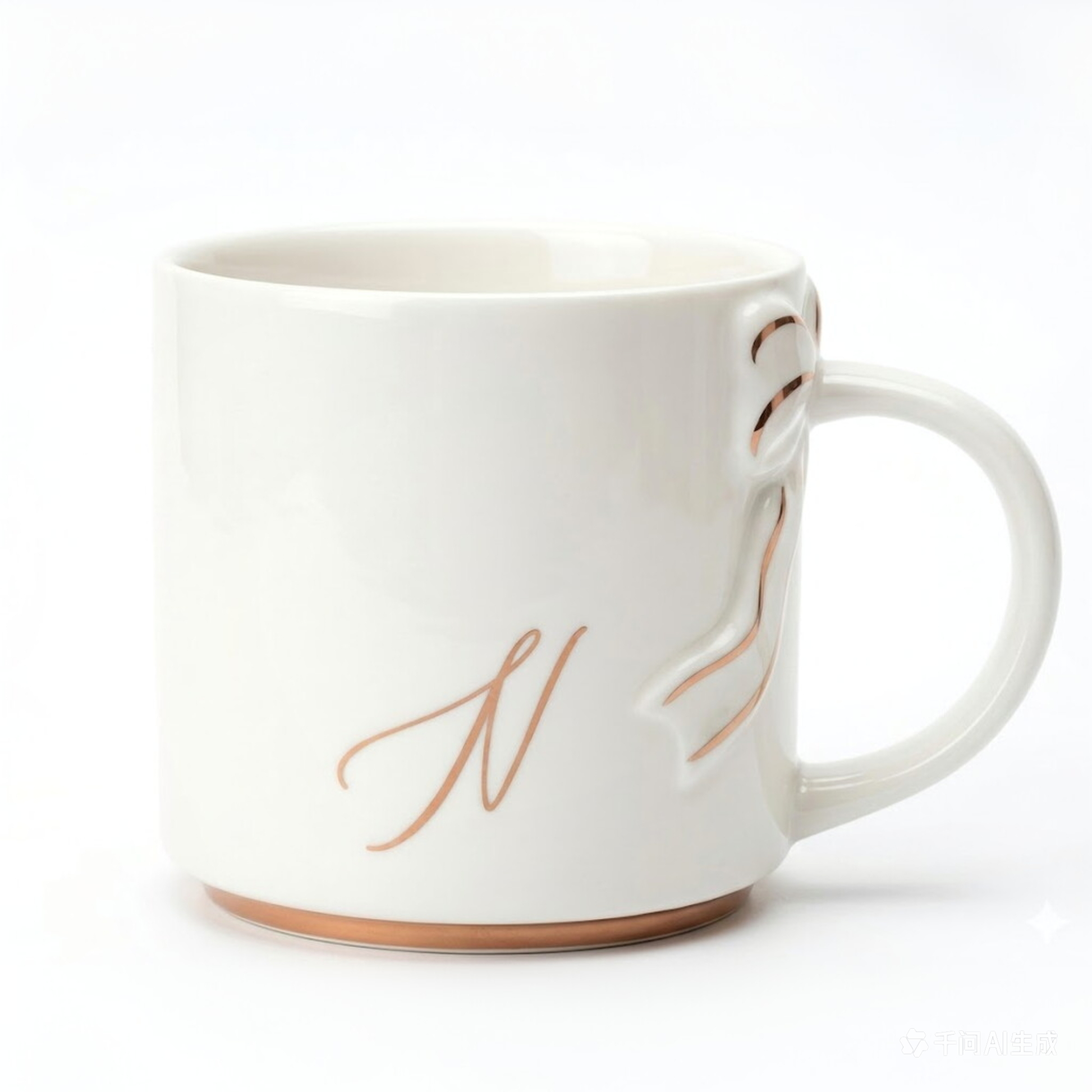 Bow Handle Monogram Mug