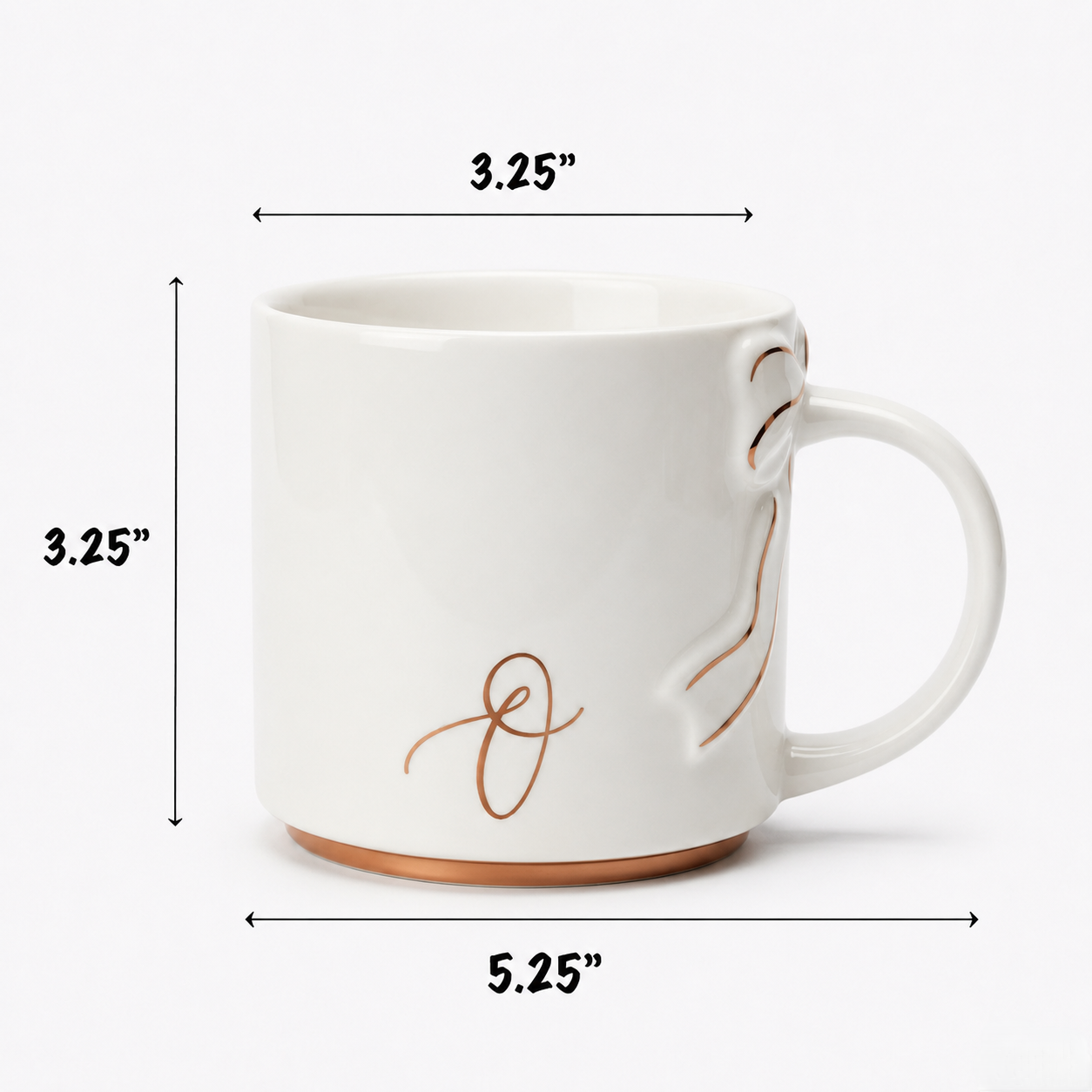 Bow Handle Monogram Mug