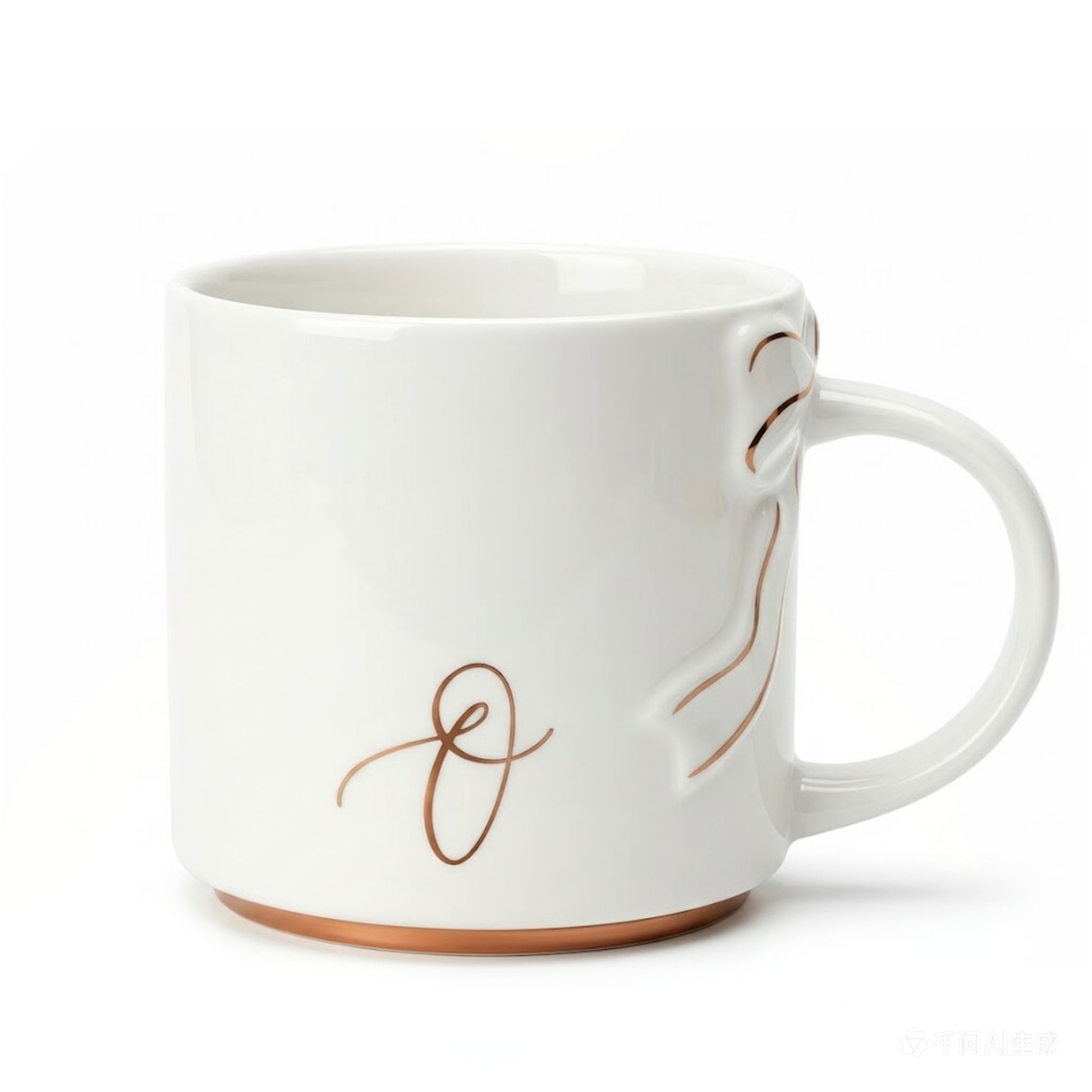 Bow Handle Monogram Mug
