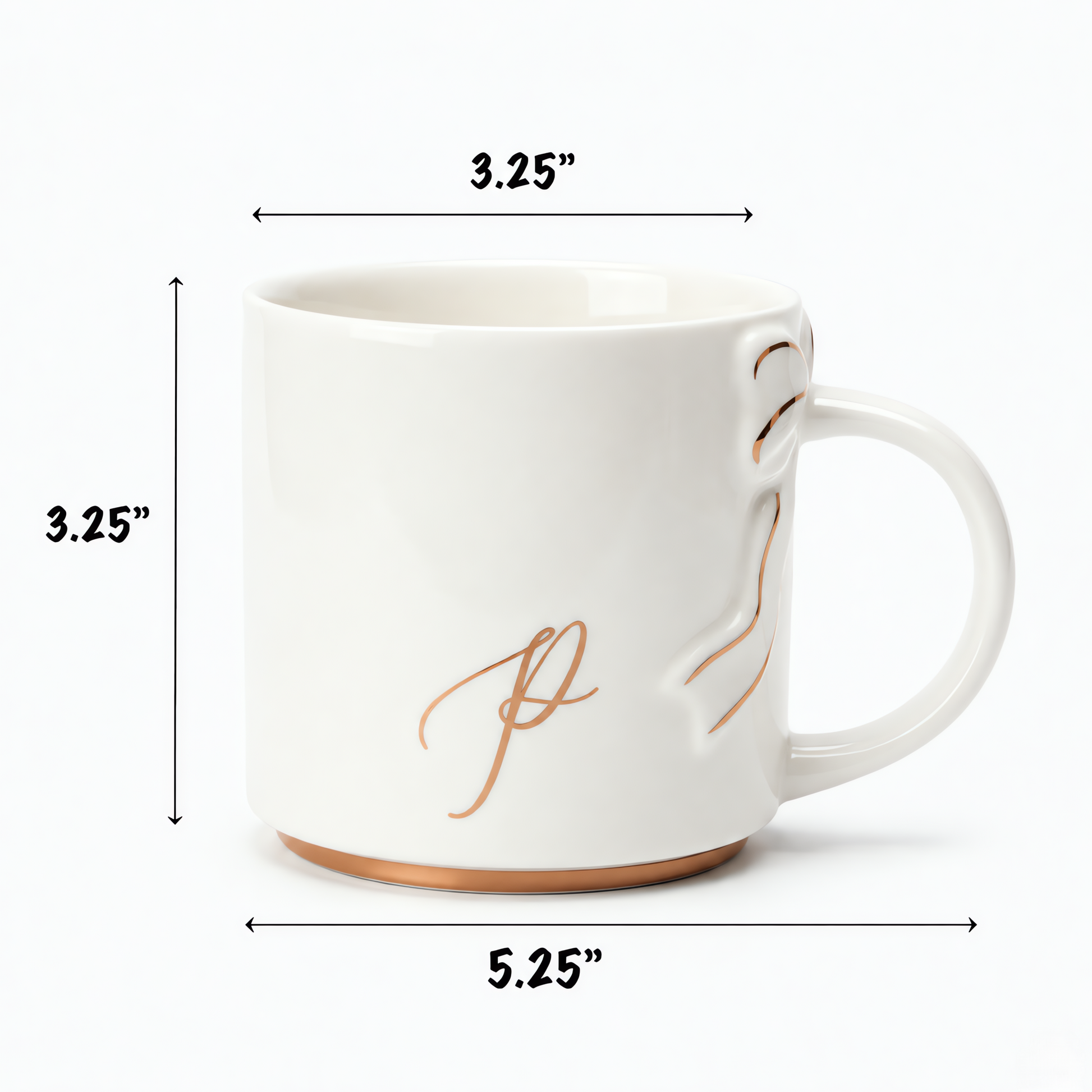 Bow Handle Monogram Mug