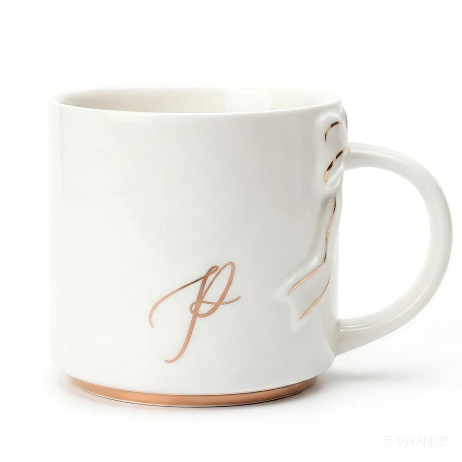 Bow Handle Monogram Mug