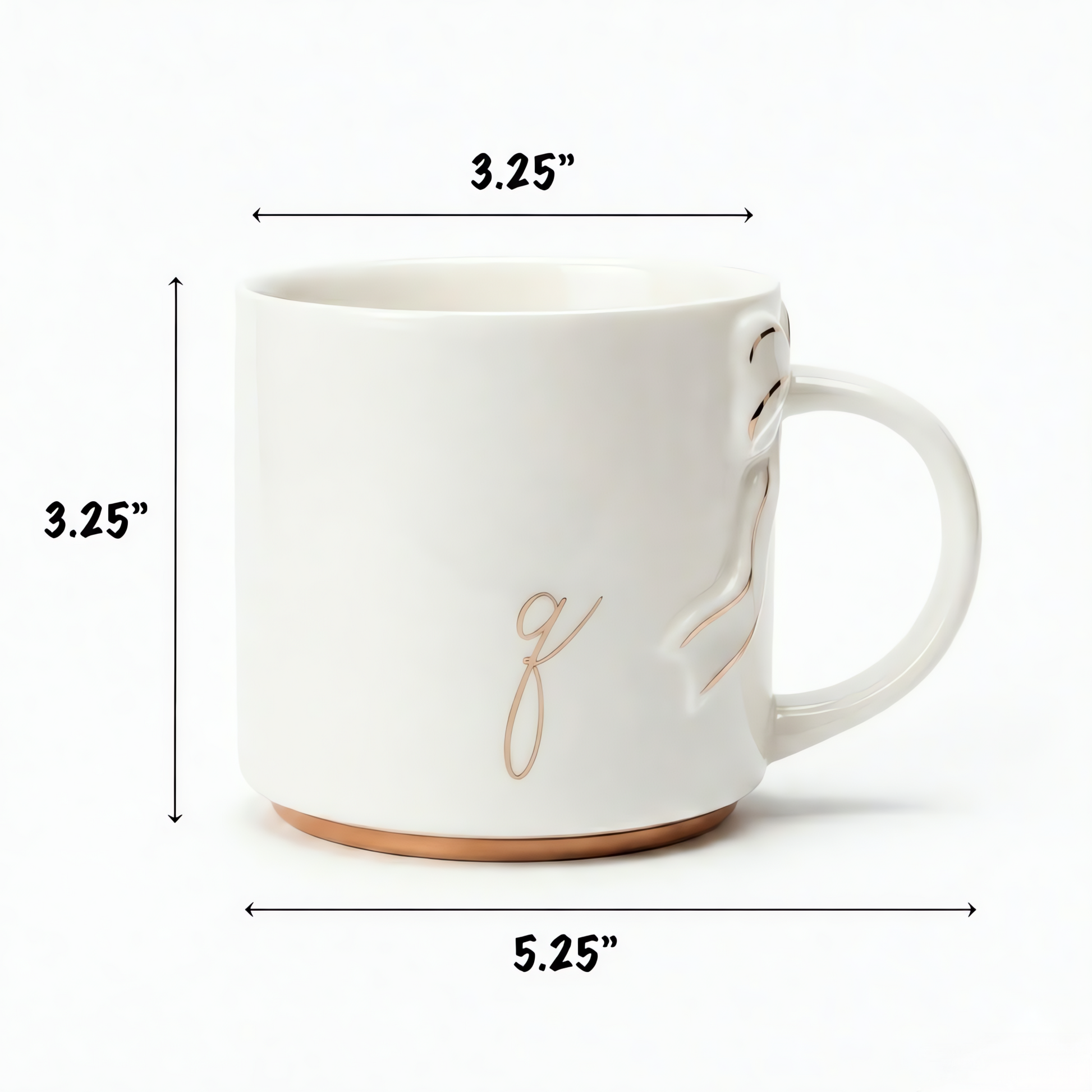 Bow Handle Monogram Mug