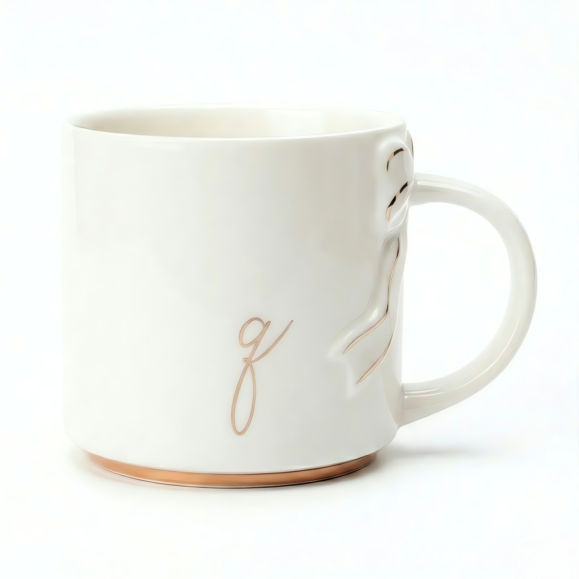 Bow Handle Monogram Mug