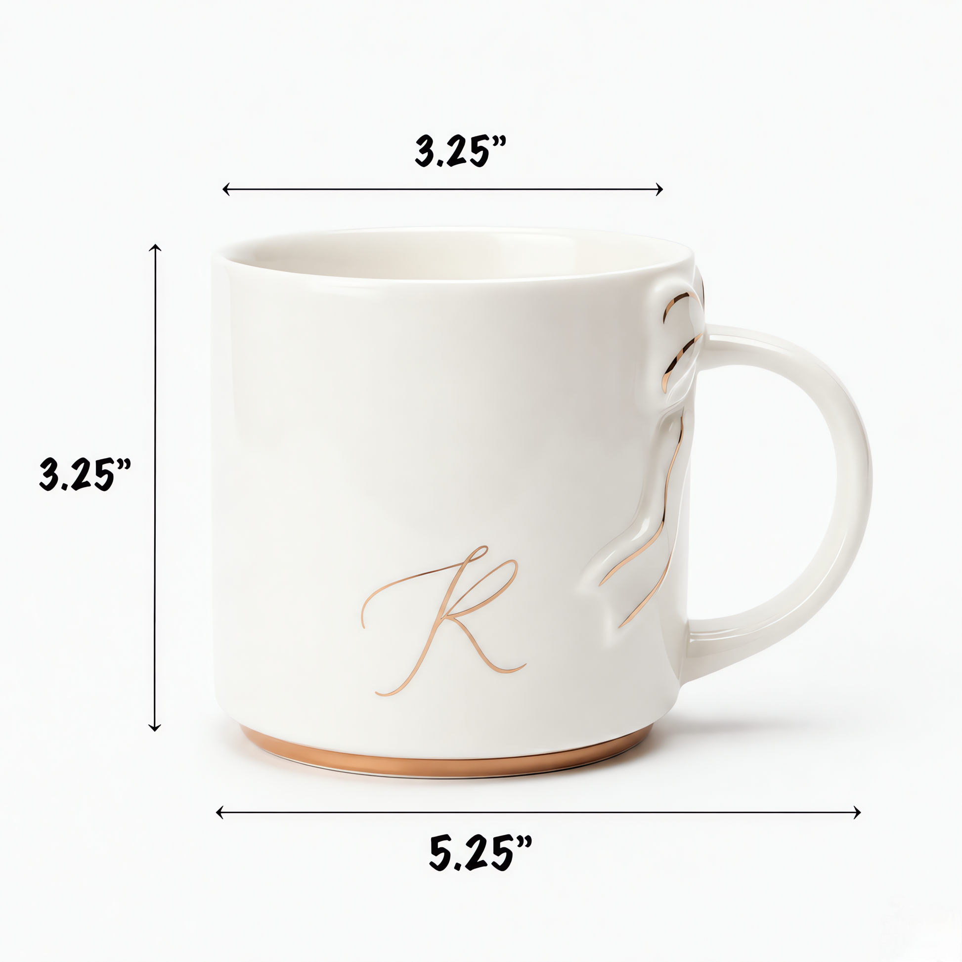 Bow Handle Monogram Mug