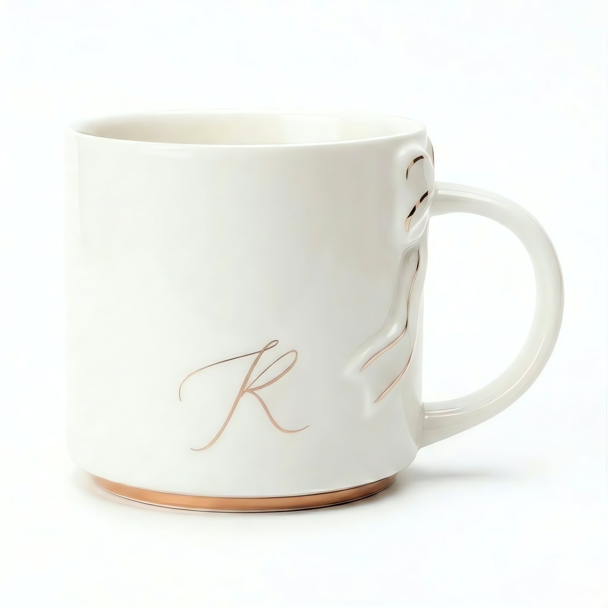Bow Handle Monogram Mug