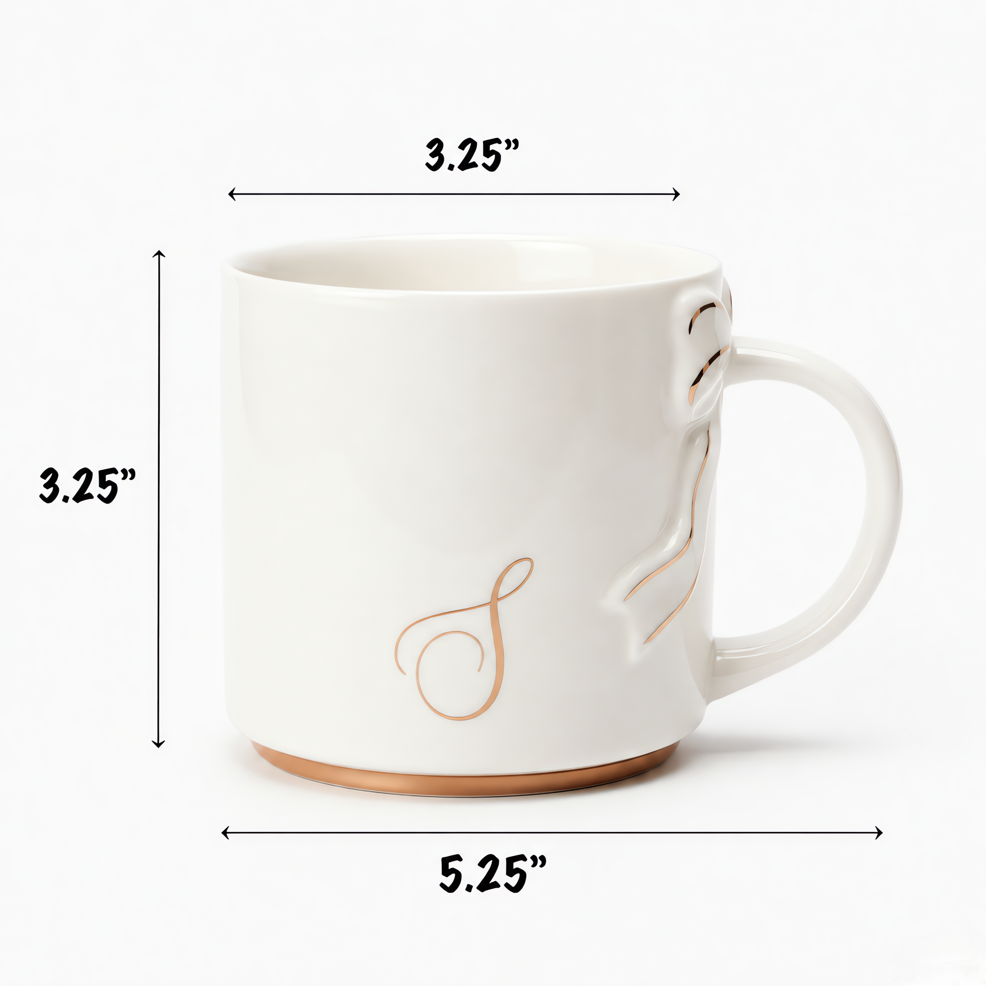 Bow Handle Monogram Mug