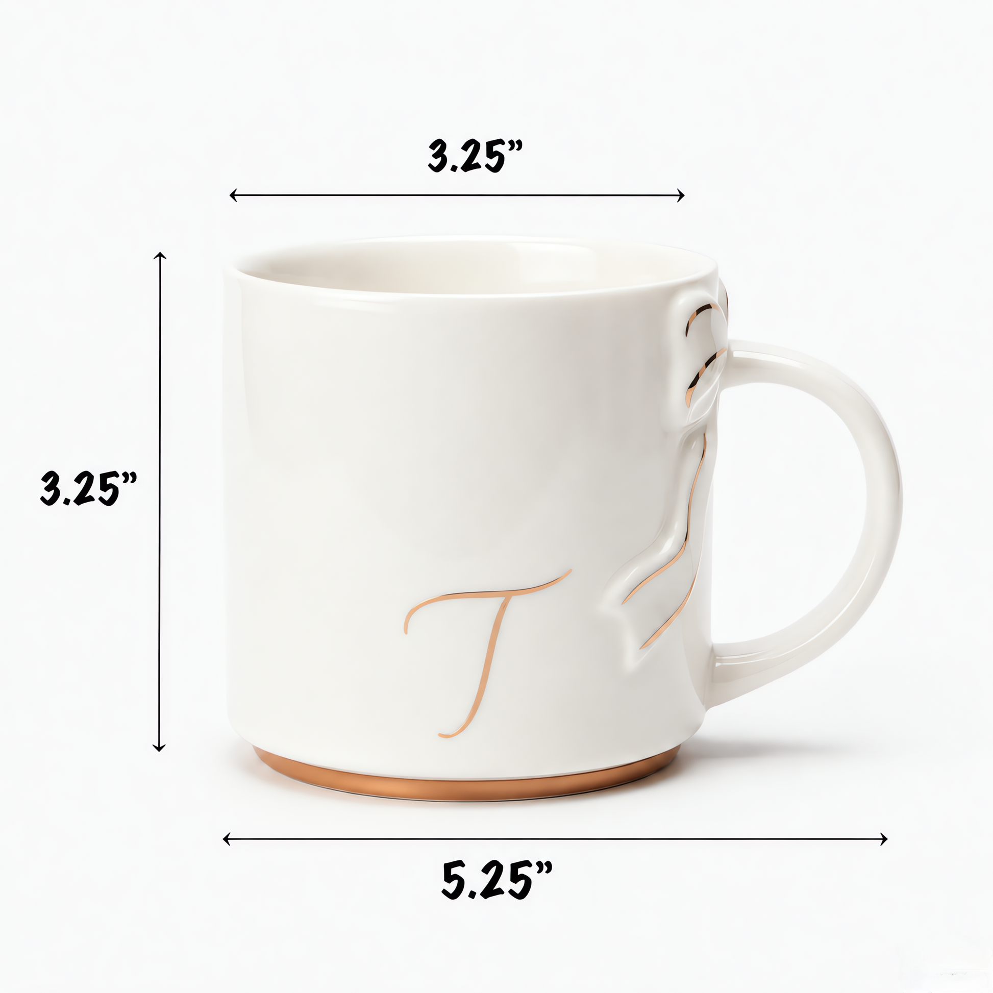 Bow Handle Monogram Mug
