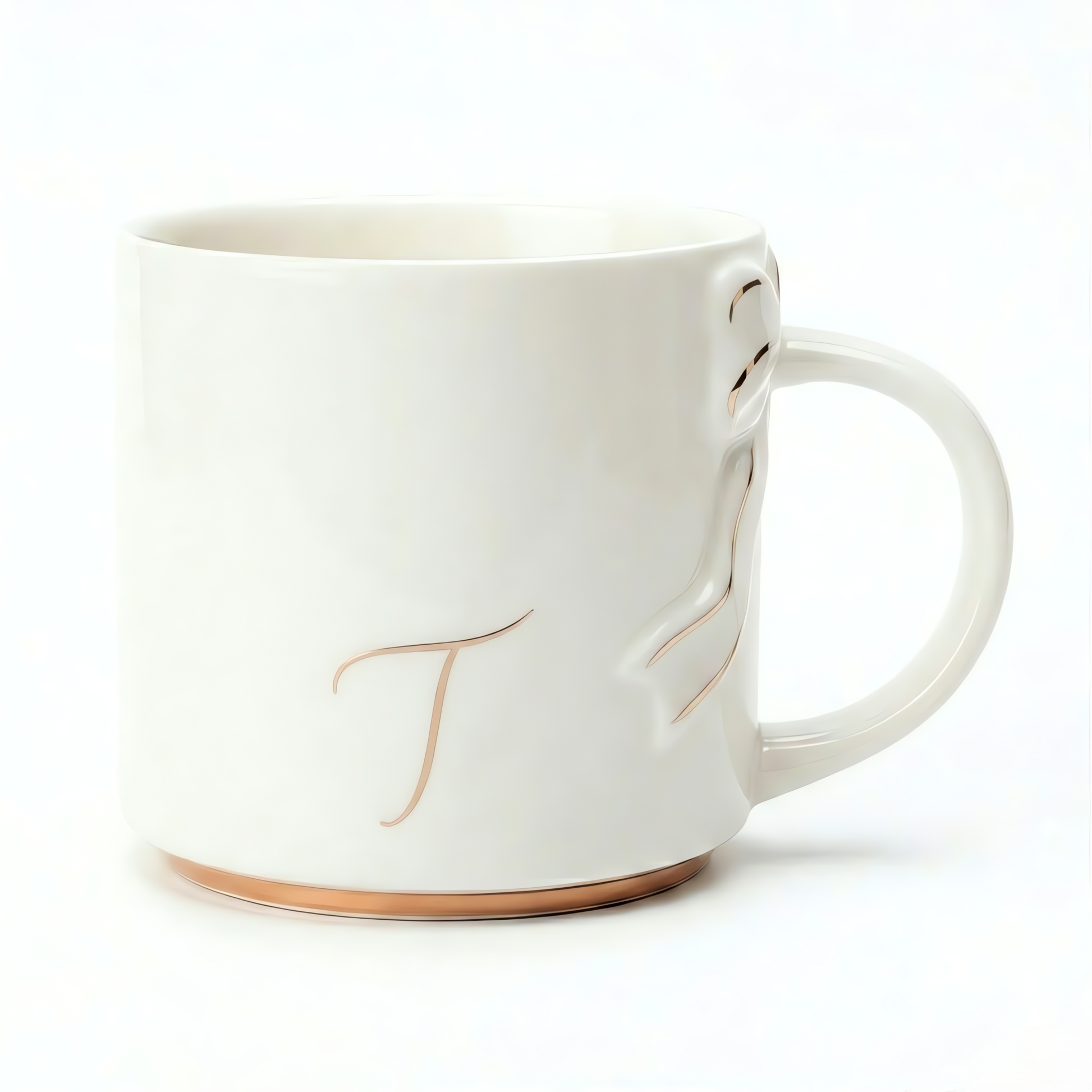 Bow Handle Monogram Mug