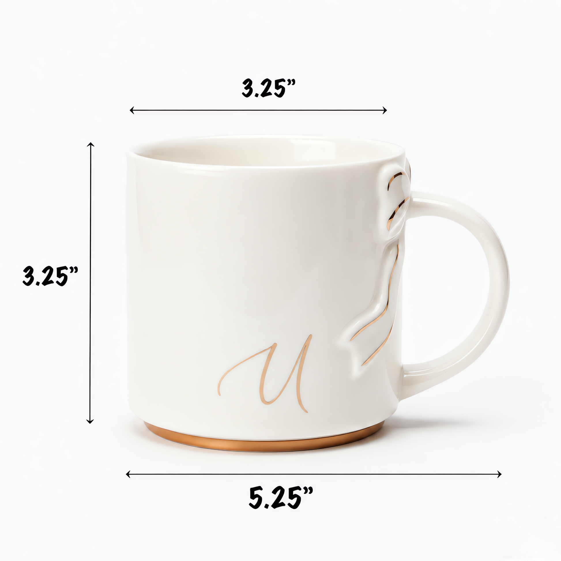 Bow Handle Monogram Mug